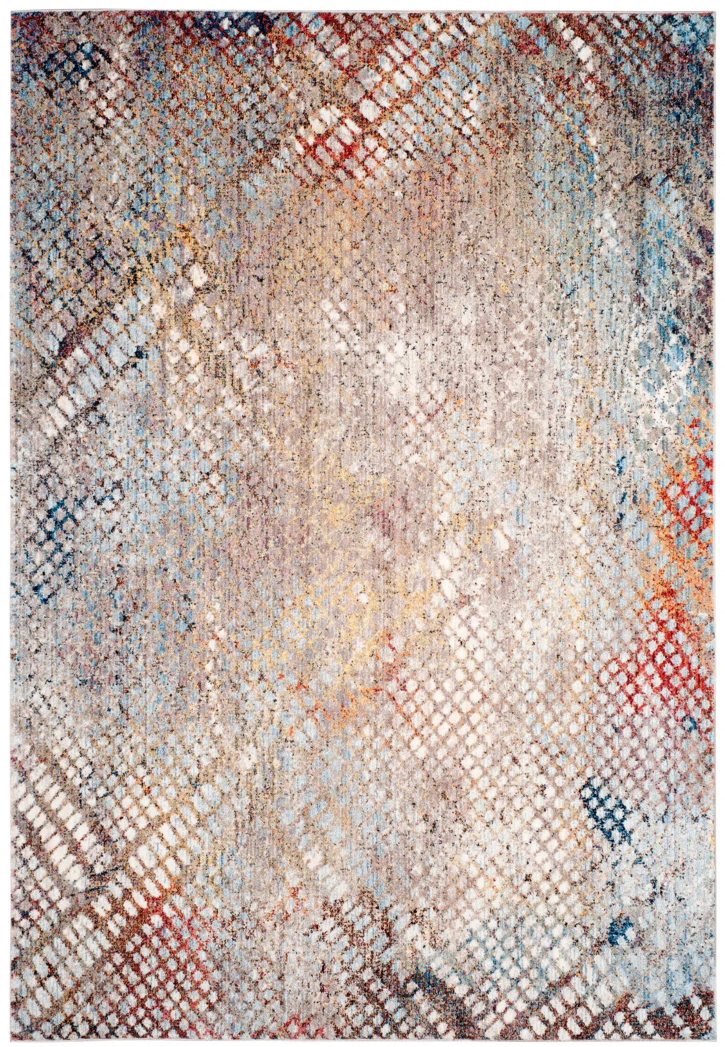 Monray Distressed Grid Rug