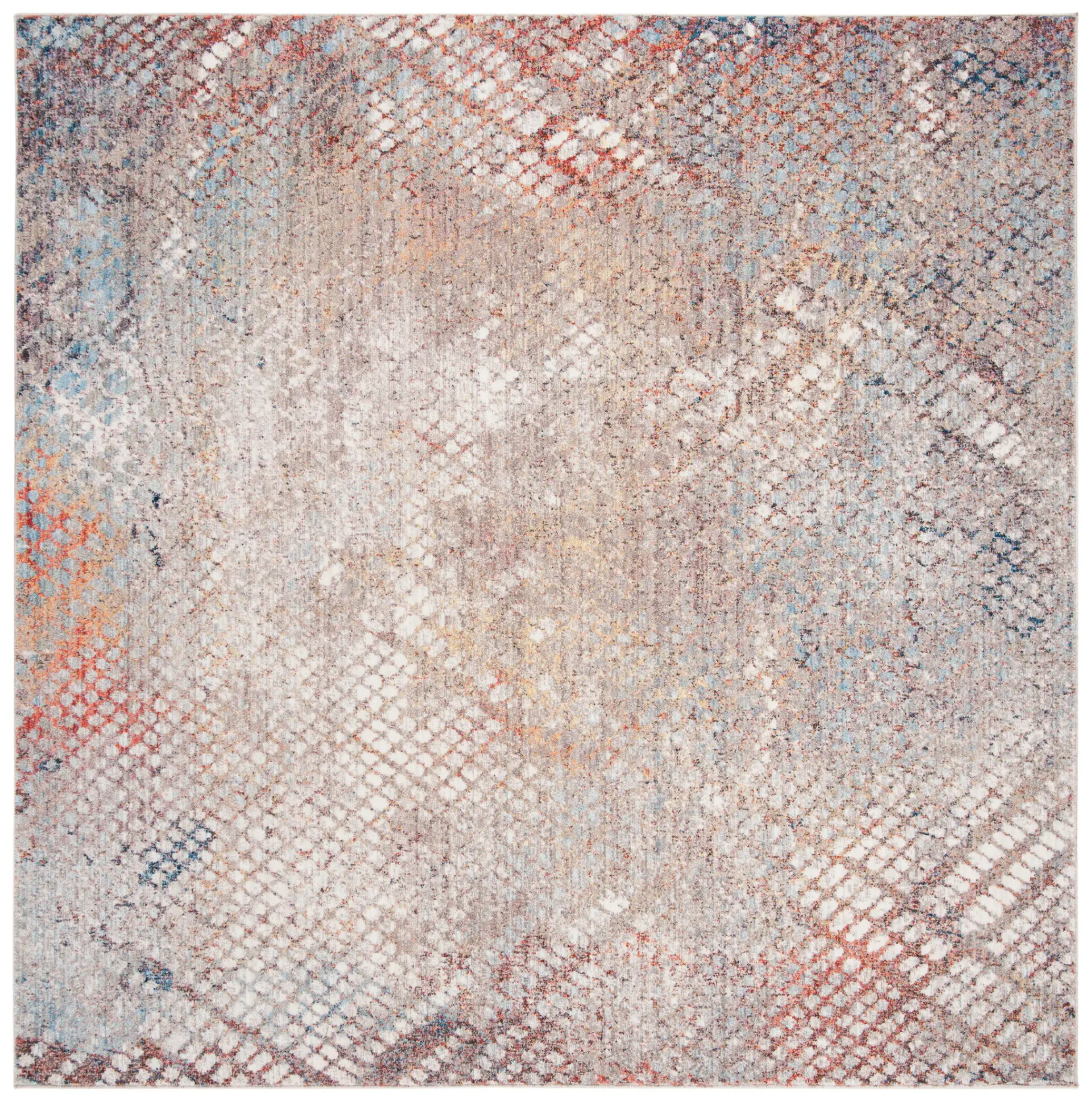 Monray Distressed Grid Rug