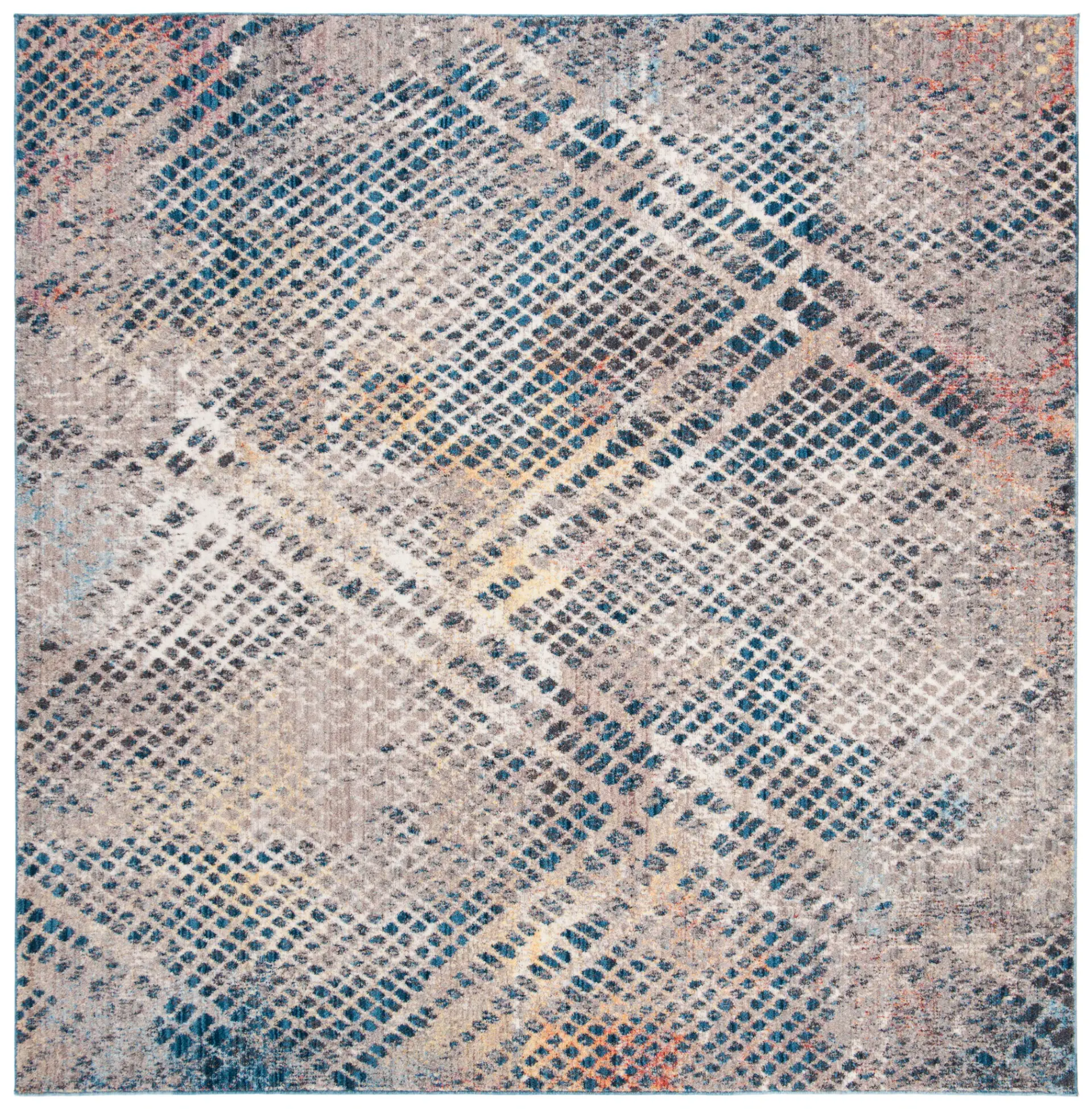 Monray Distressed Grid Rug