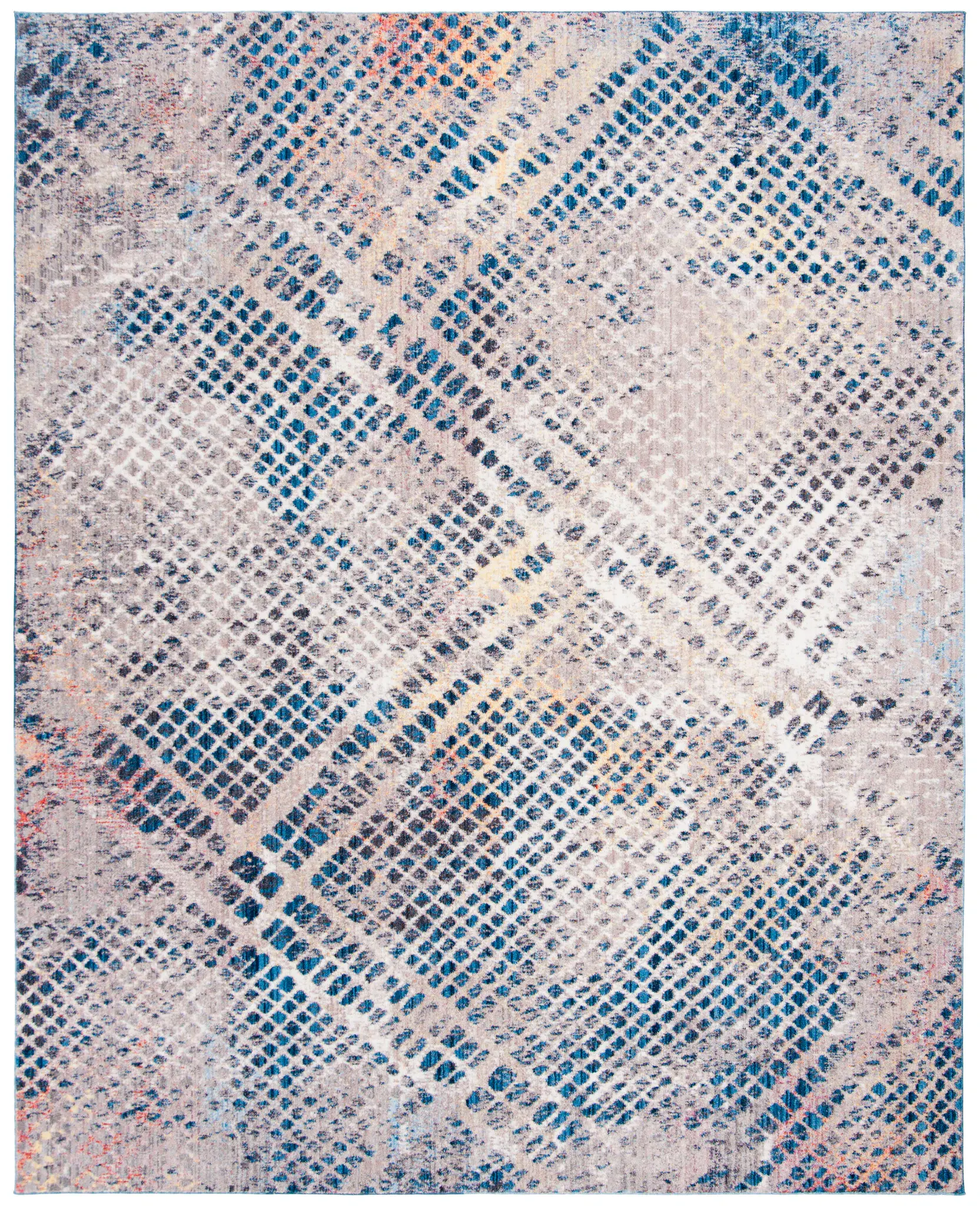 Monray Distressed Grid Rug