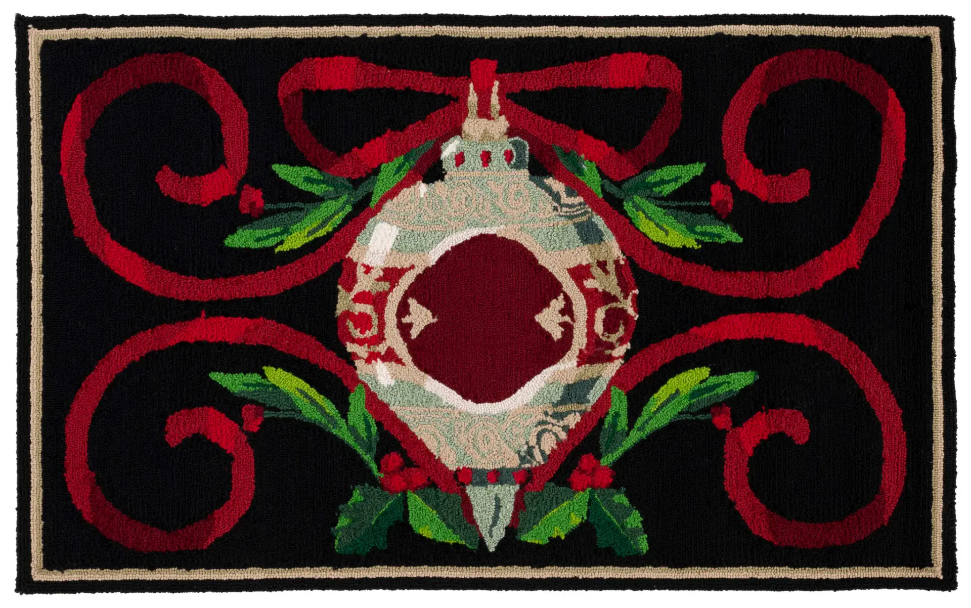 Monogram Heirloom Ornament Hand-Tufted Outdoor Rug