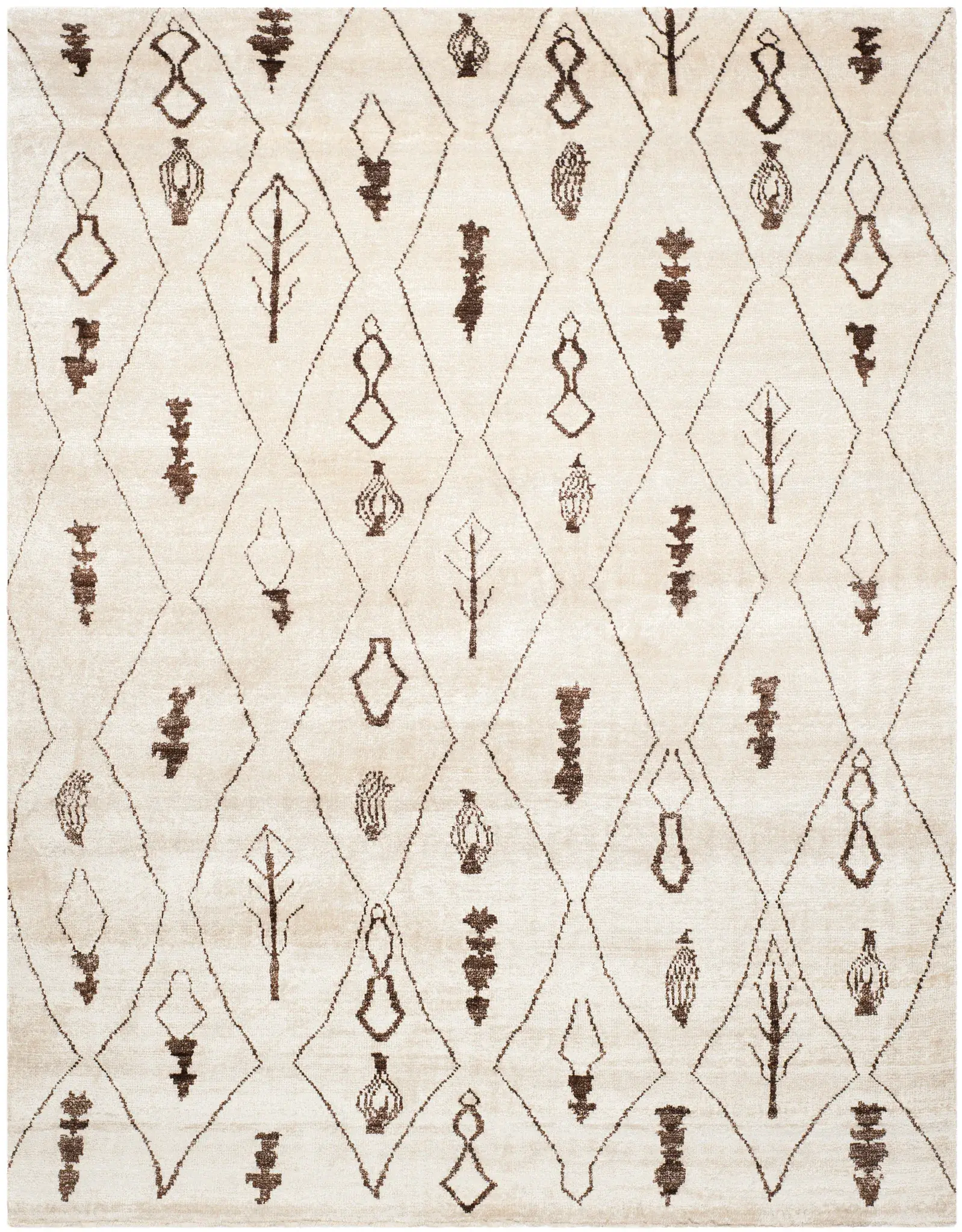 Moroccan Tribal Diamond Trellis Hand-Knotted Rug
