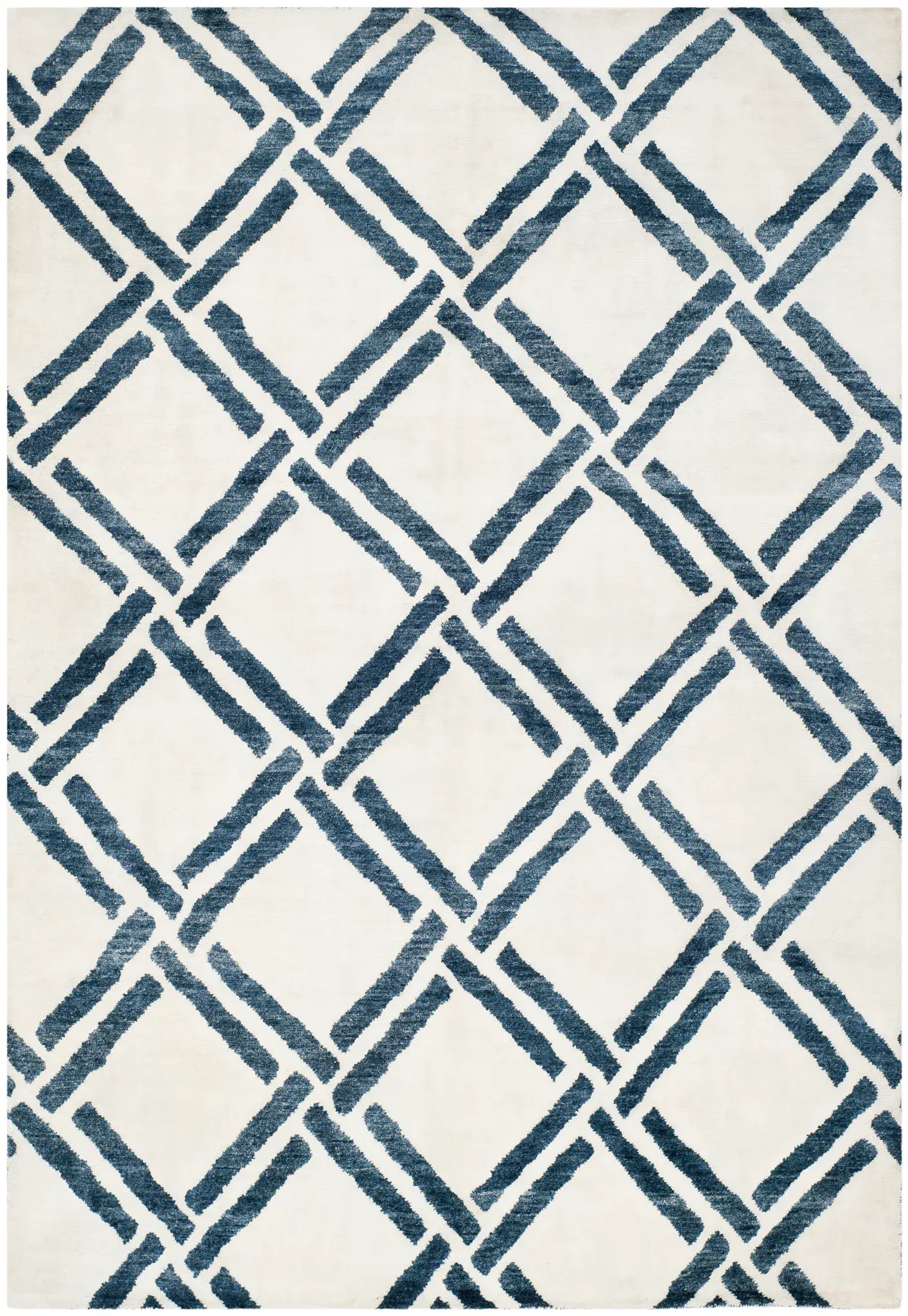 Moroccan Modern Interlocking Trellis Hand-Knotted Rug