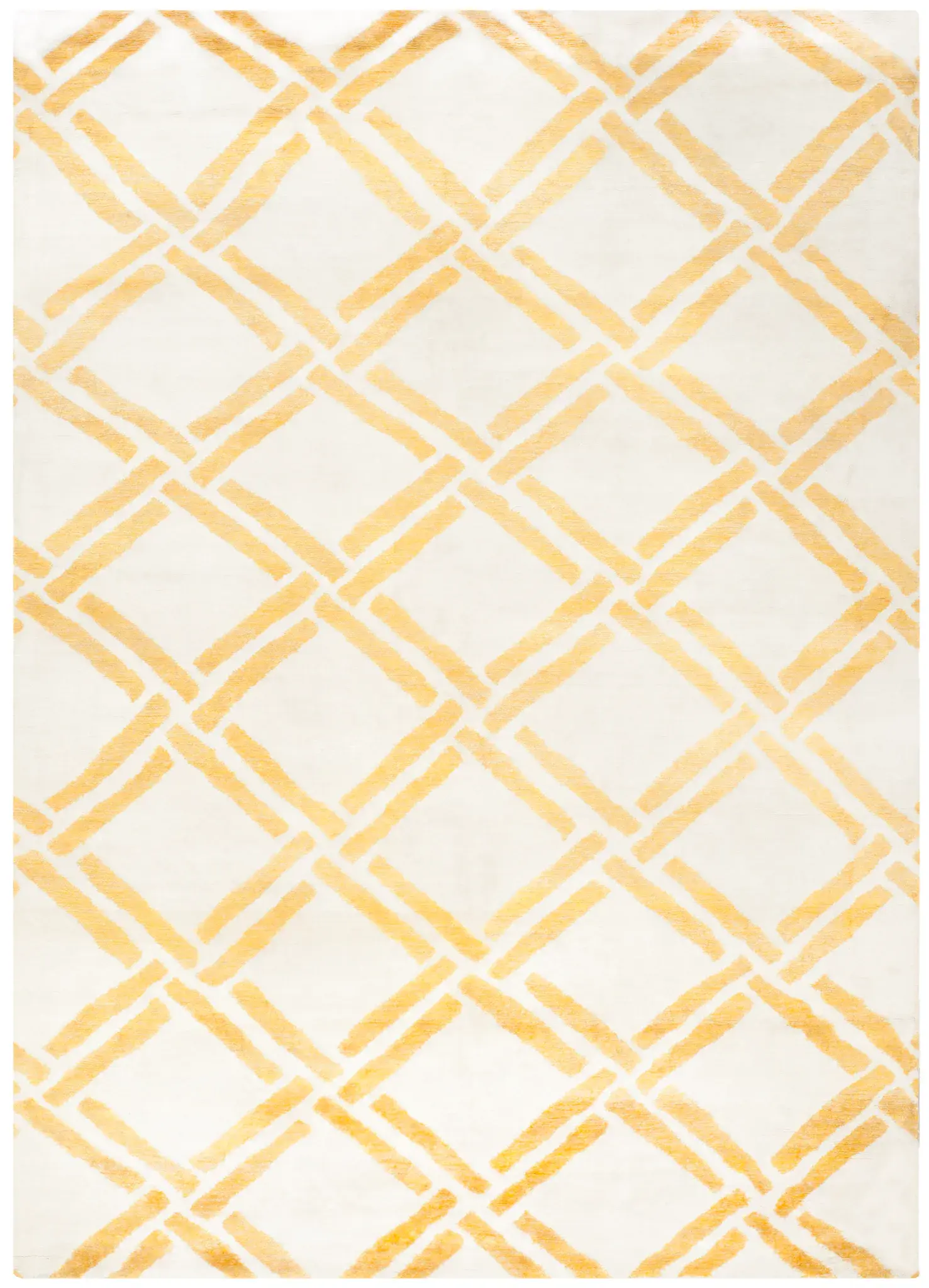 Moroccan Modern Interlocking Trellis Hand-Knotted Rug