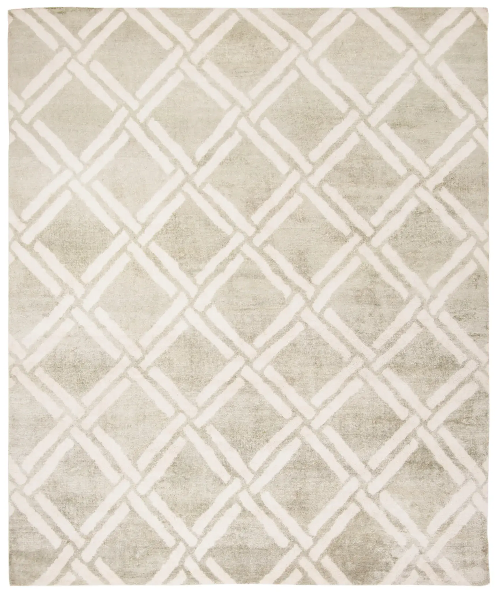 Moroccan Modern Interlocking Trellis Hand-Knotted Rug