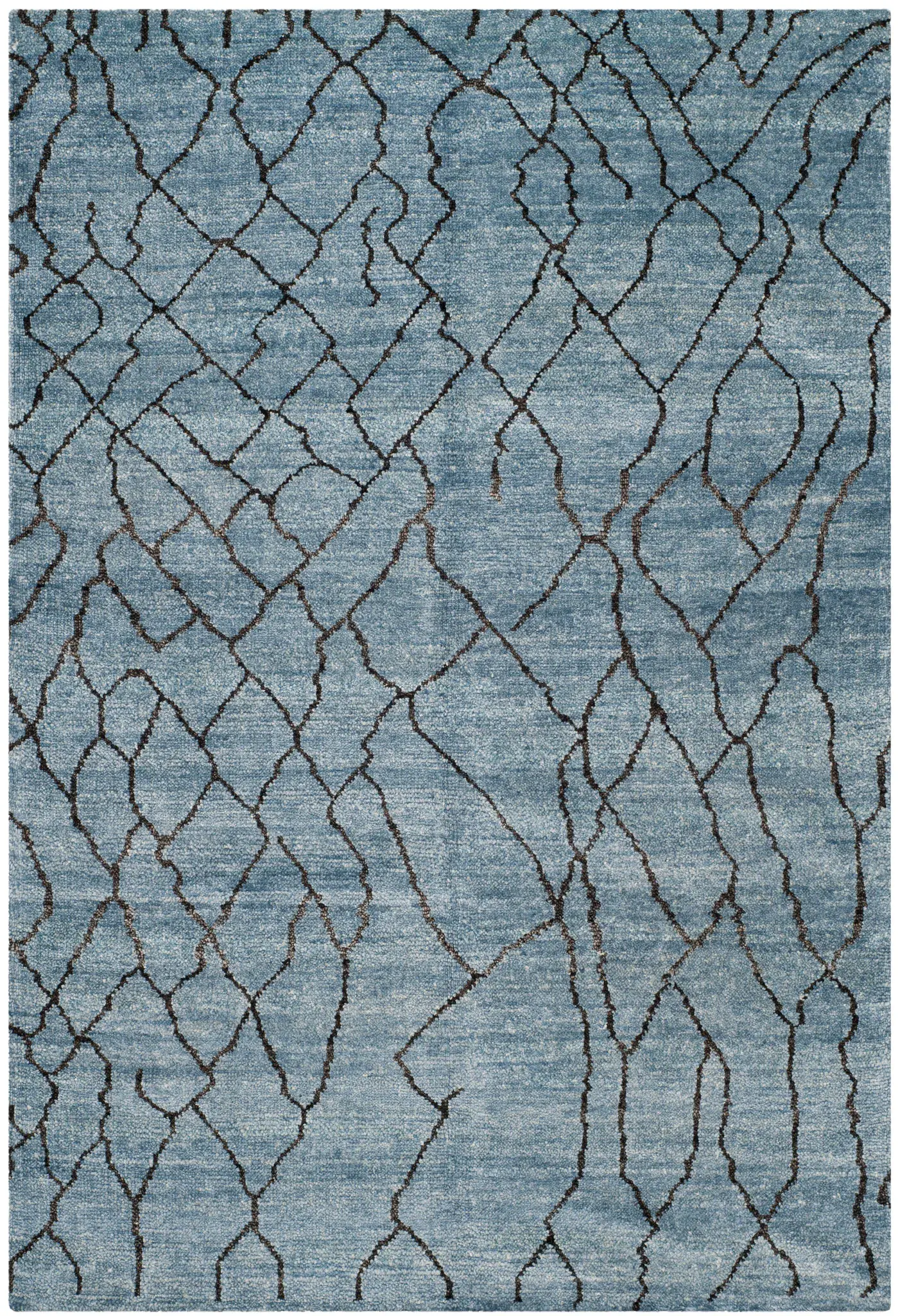 Moroccan Modern Branching Trellis Hand-Knotted Rug