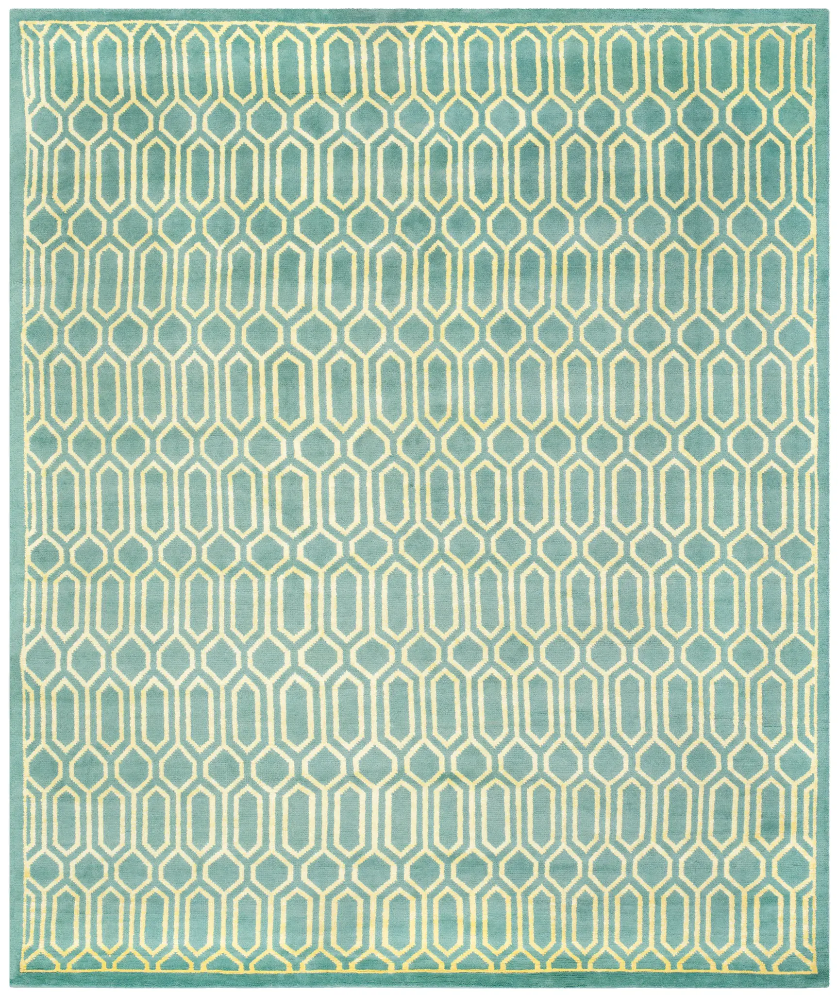 Mosaic Honeycomb Hand-Knotted Rug