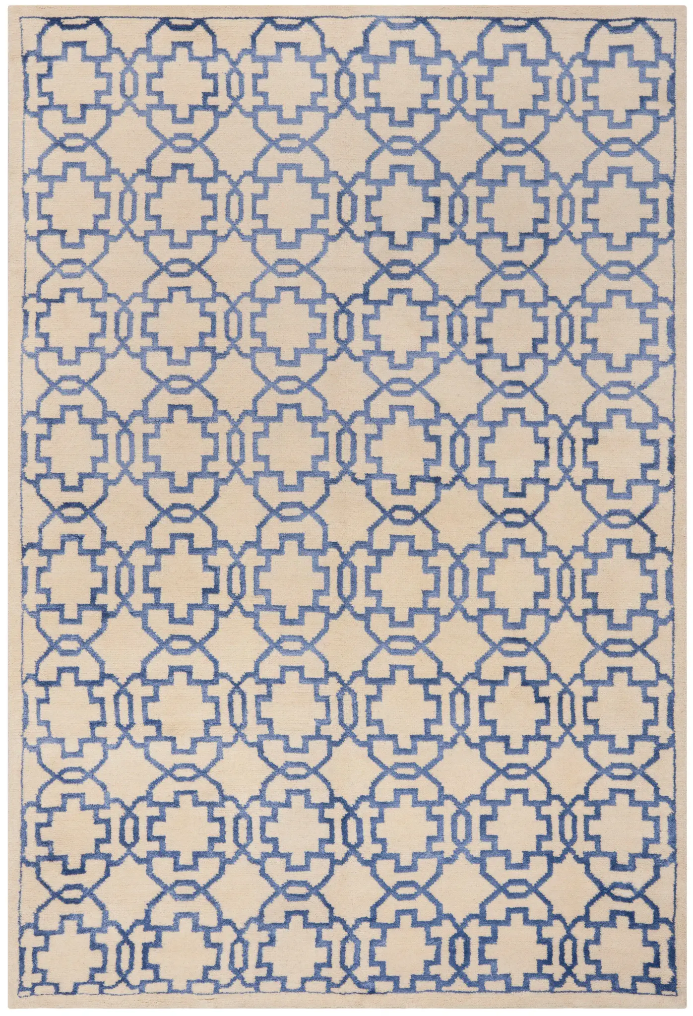 Mosaic Interlocking Trellis Hand-Knotted Rug
