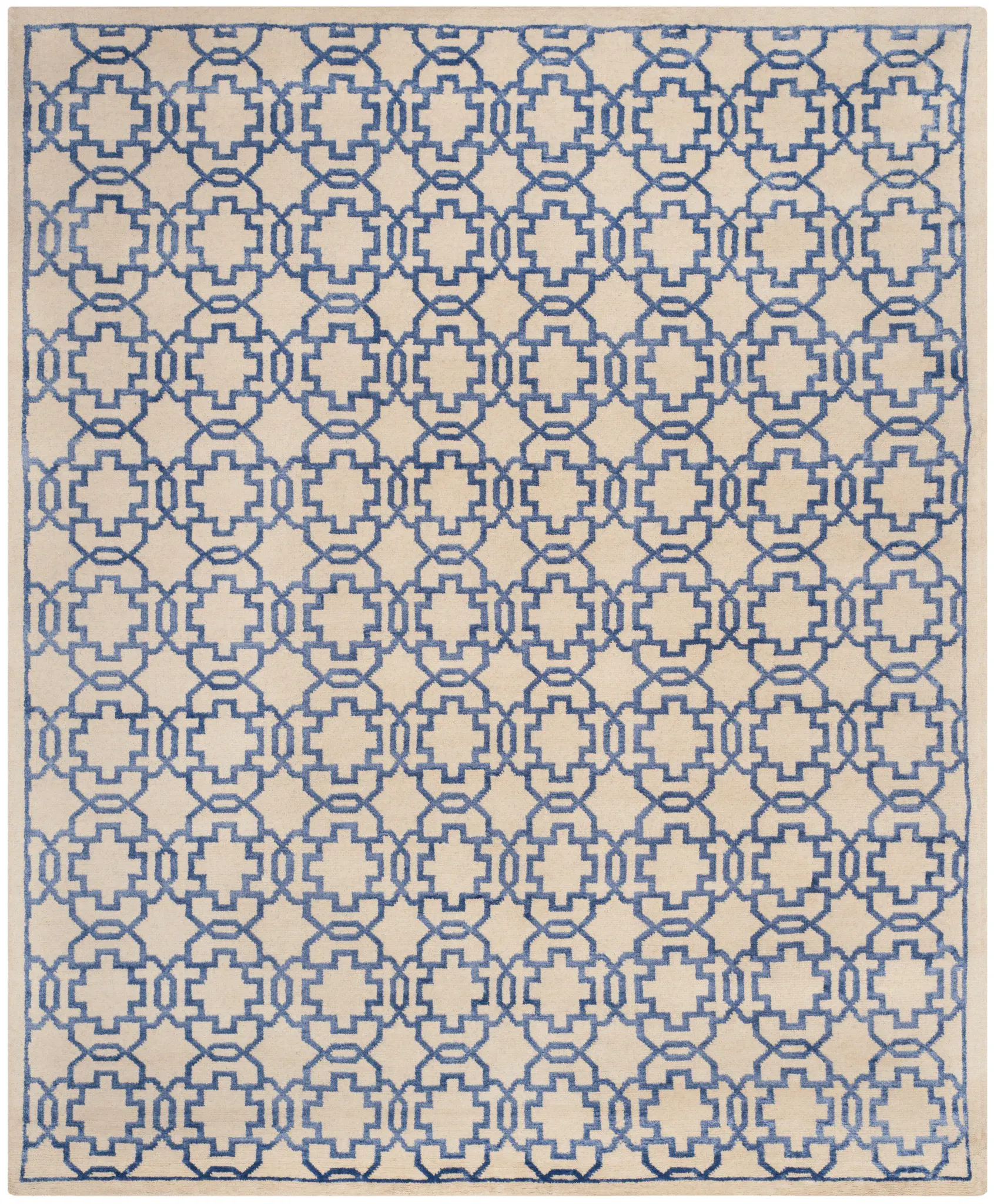 Mosaic Interlocking Trellis Hand-Knotted Rug