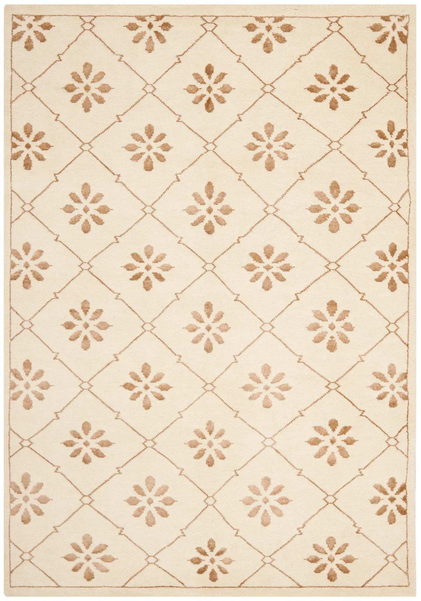 Mosaic Floral Trellis Hand-Knotted Rug