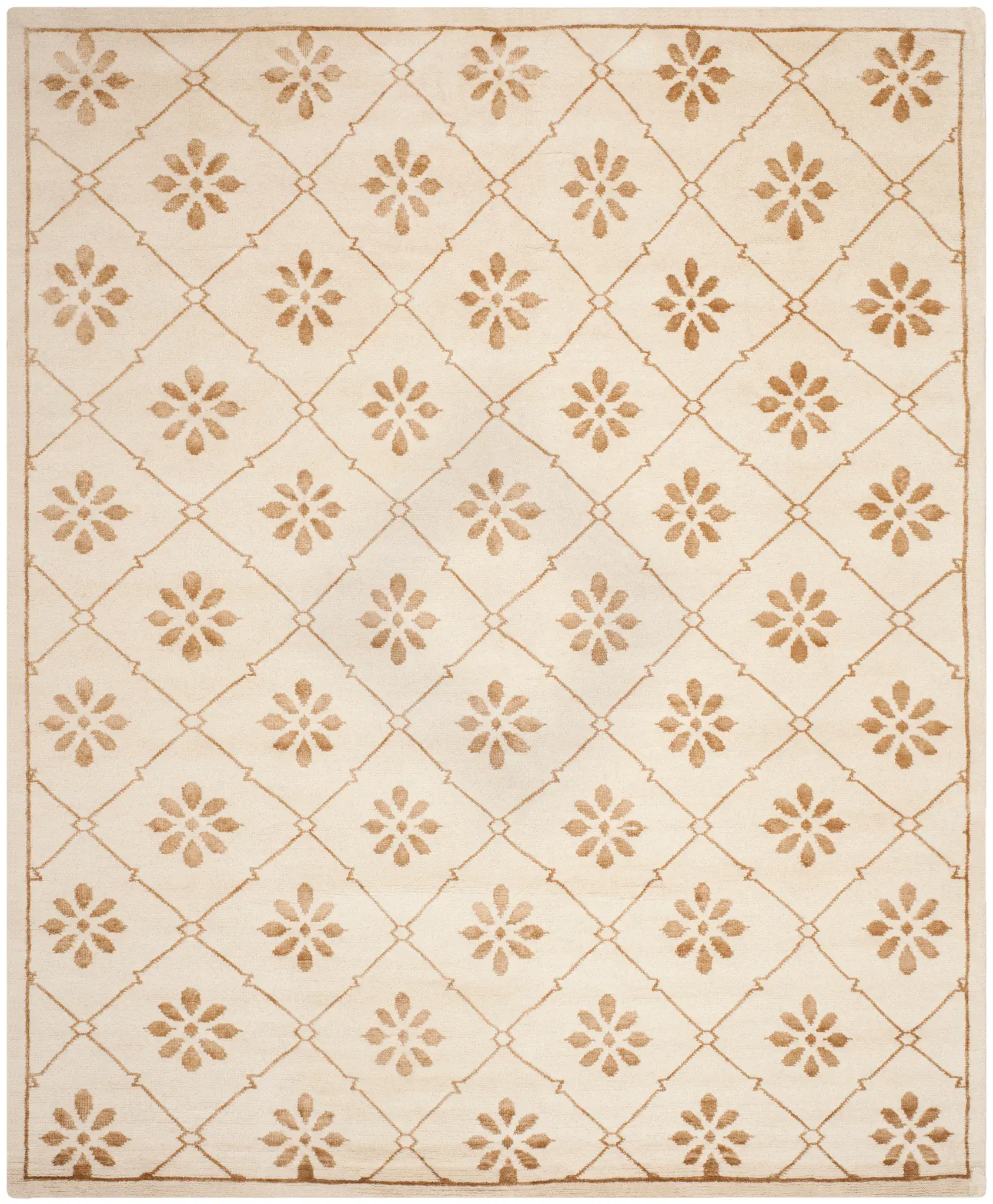 Mosaic Floral Trellis Hand-Knotted Rug