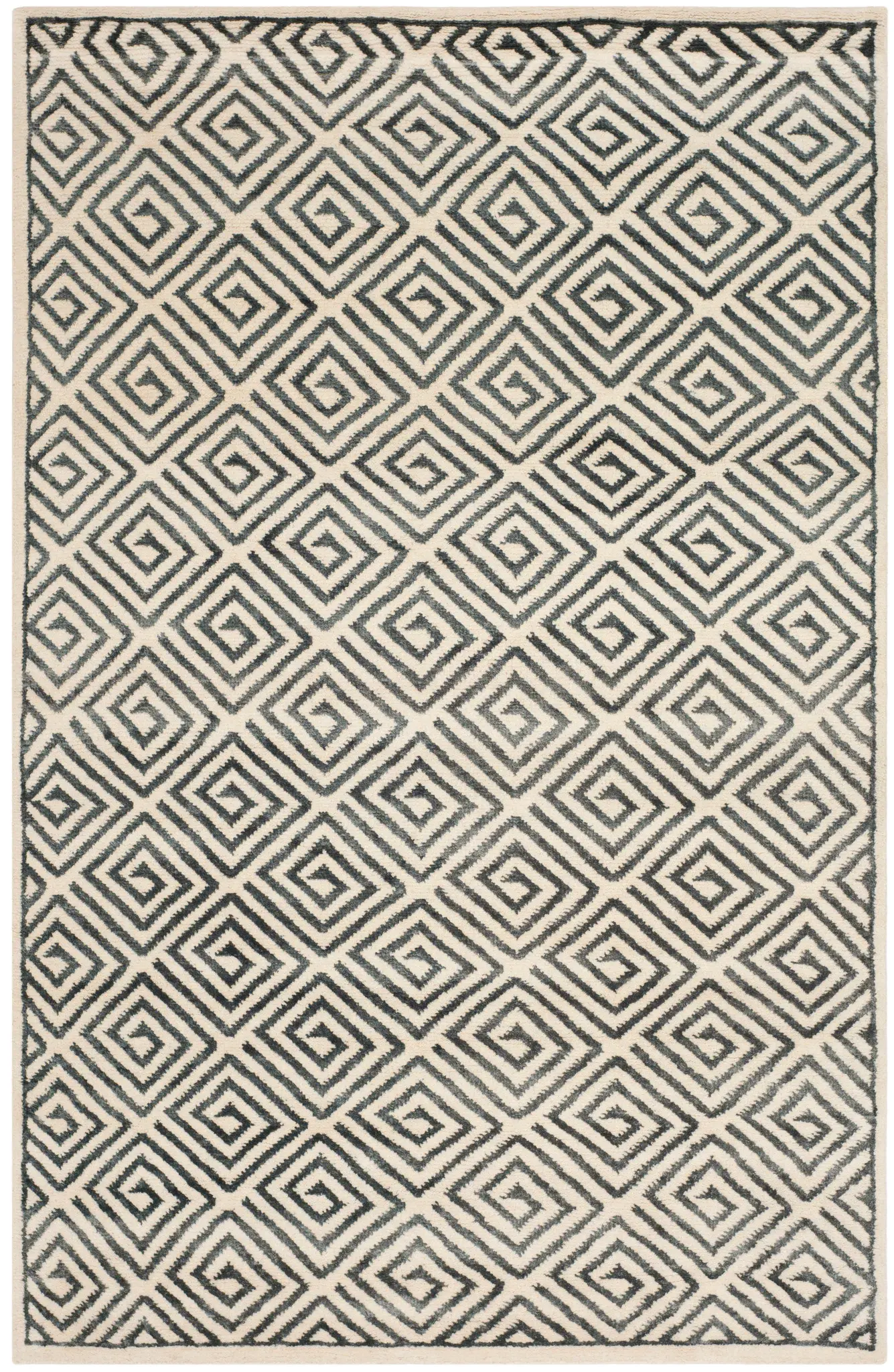 Mosaic Diamond Maze Hand-Knotted Rug