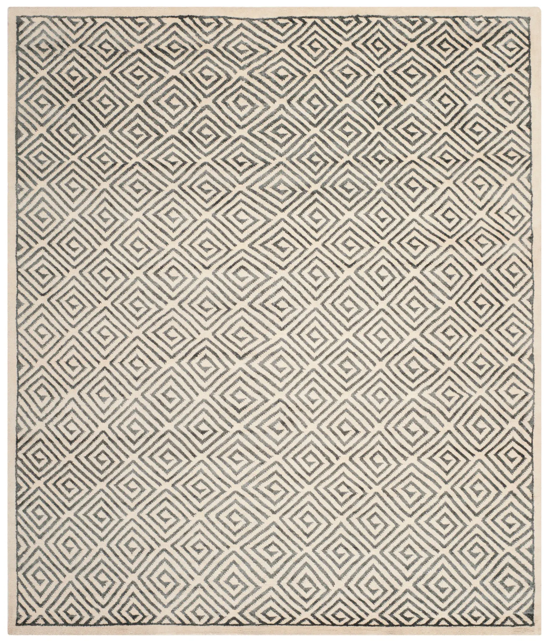 Mosaic Diamond Maze Hand-Knotted Rug