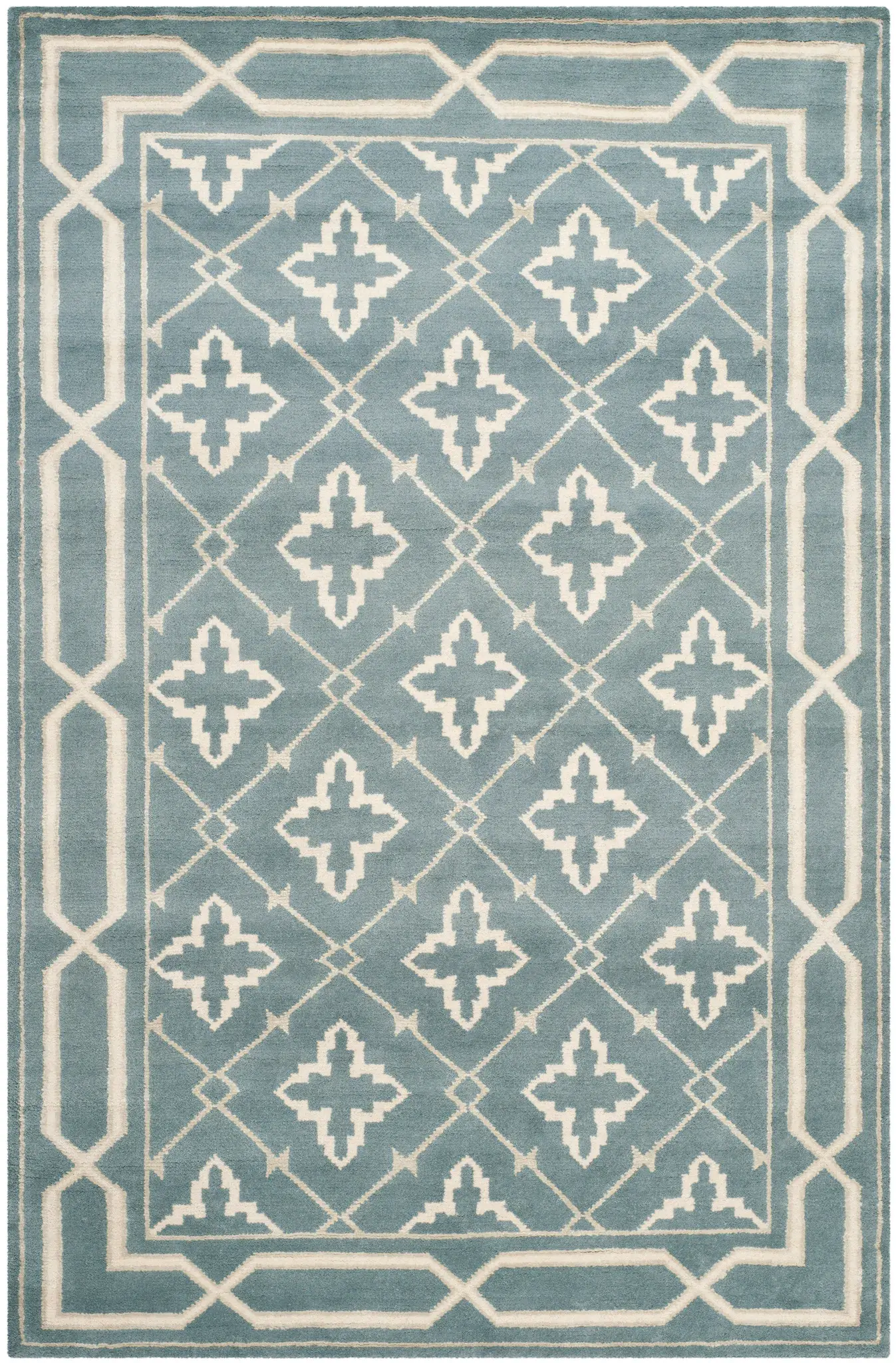 Mosaic Lattice Hand-Knotted Rug