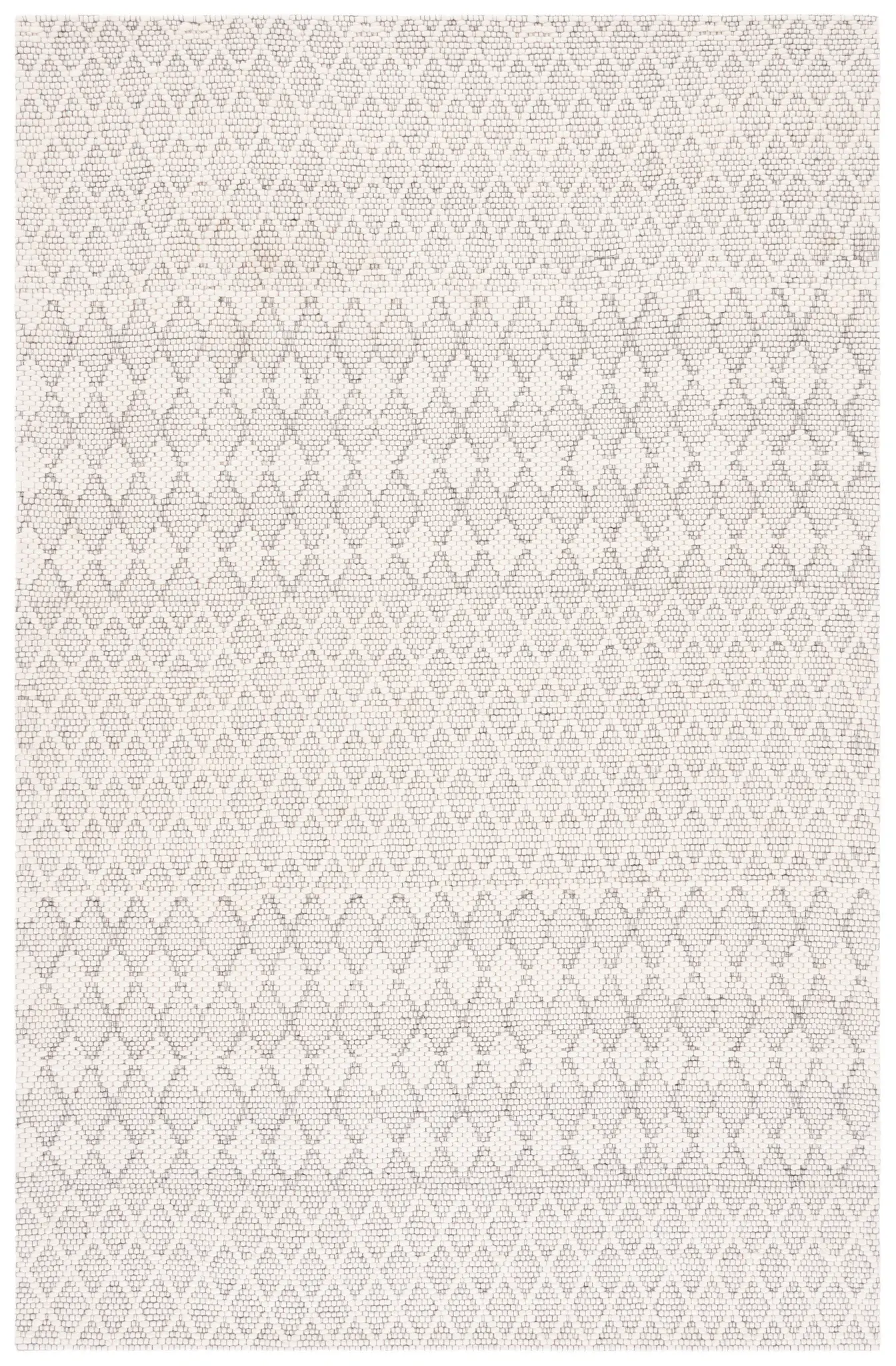 Marbella Banded Small Diamond Hand-Loomed Wool Rug
