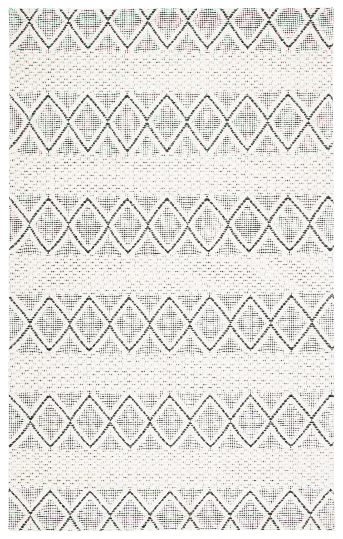 Marbella Banded Diamond Hand-Woven Wool Rug