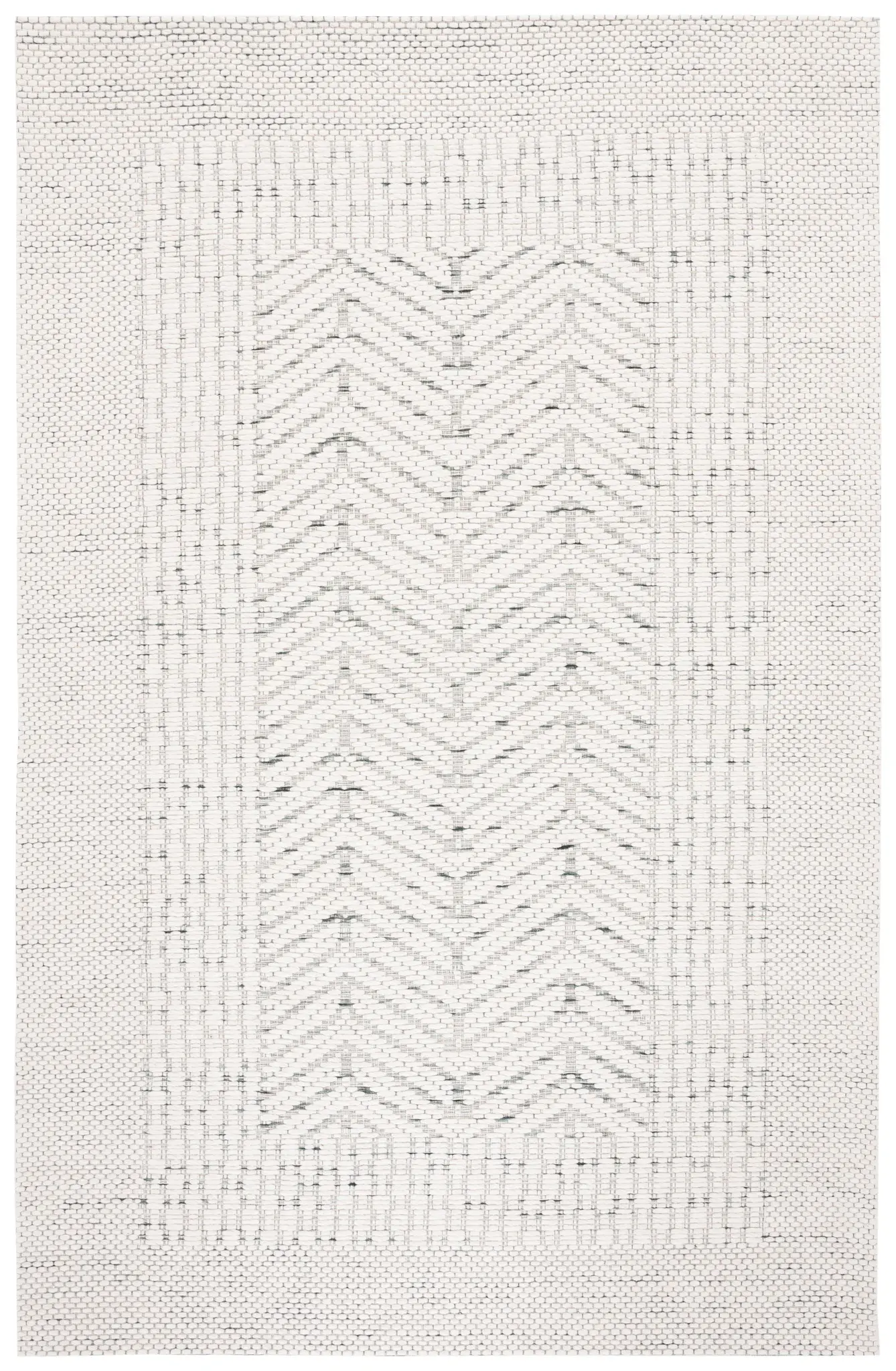 Marbella Chevron Border Hand-Woven Wool Blend Rug