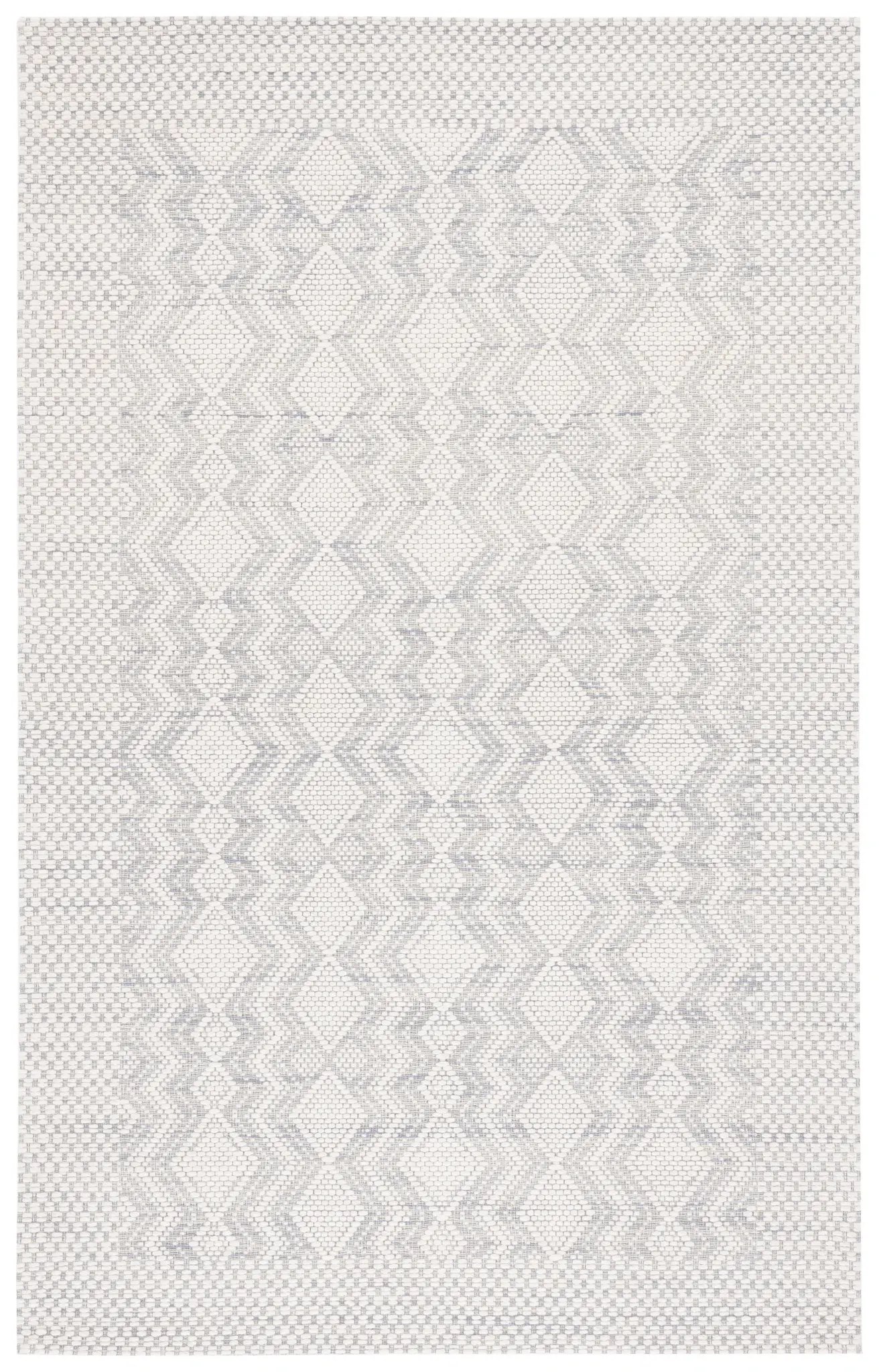 Marbella Zigzag Diamond Border Hand-Woven Wool Blend Rug