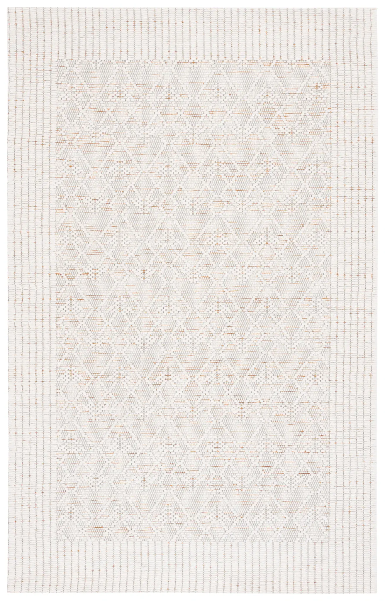 Marbella Diamond Bordered Hand-Woven Wool Blend Rug