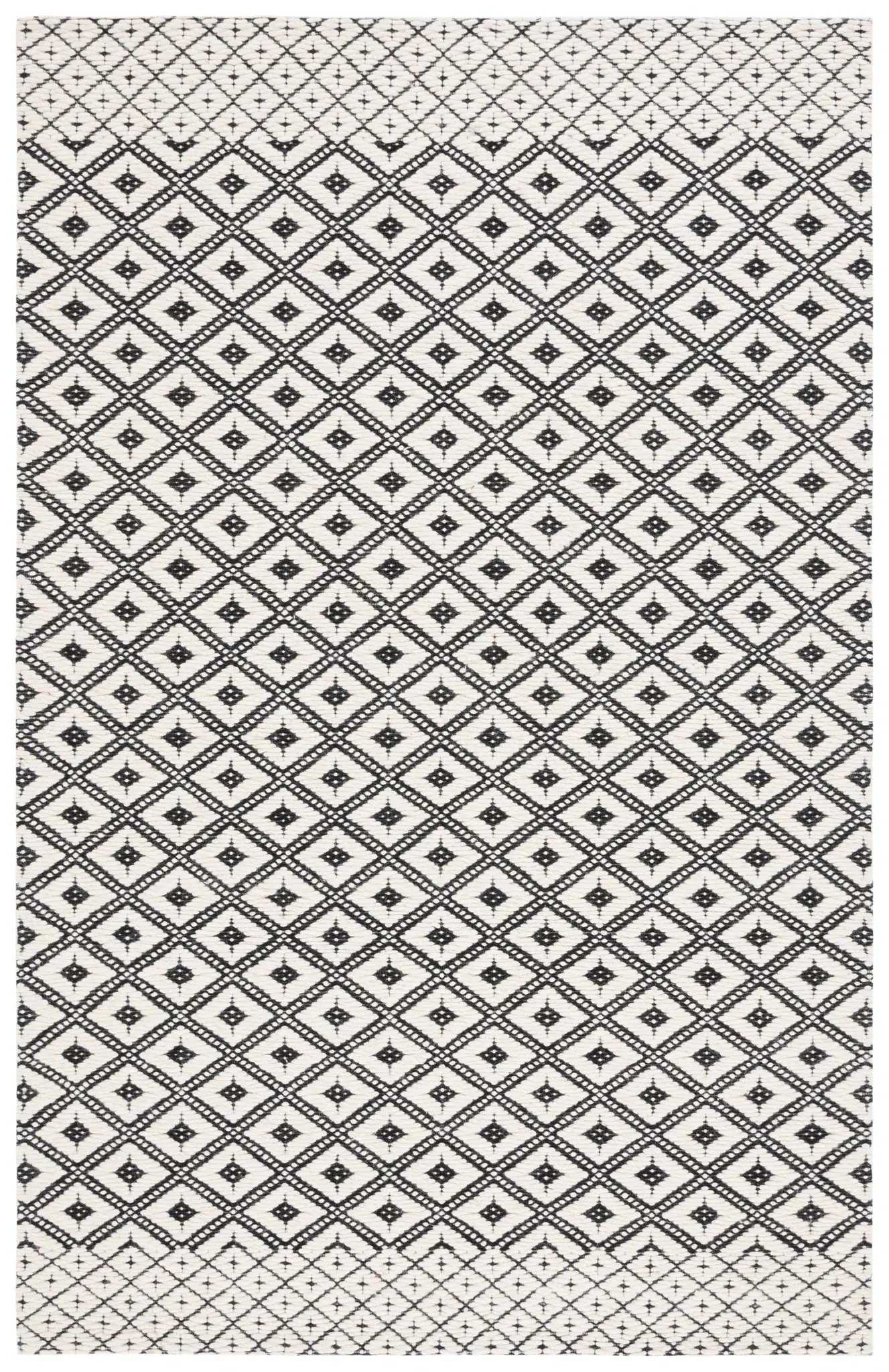 Marbella Kenza Diamond Lattice Hand-Loomed Wool Rug