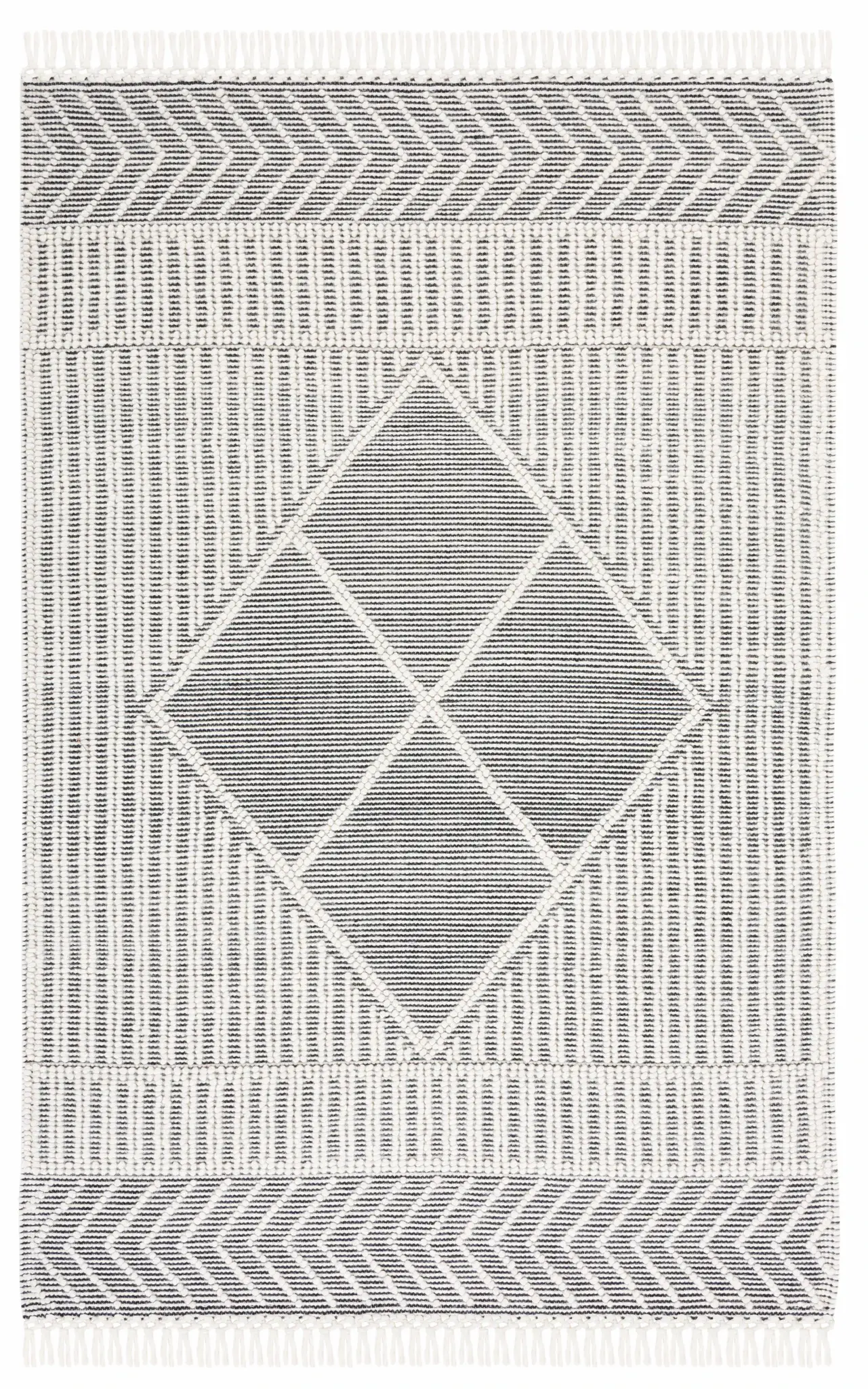Marbella Diamond And Stripe Flatweave Wool Rug