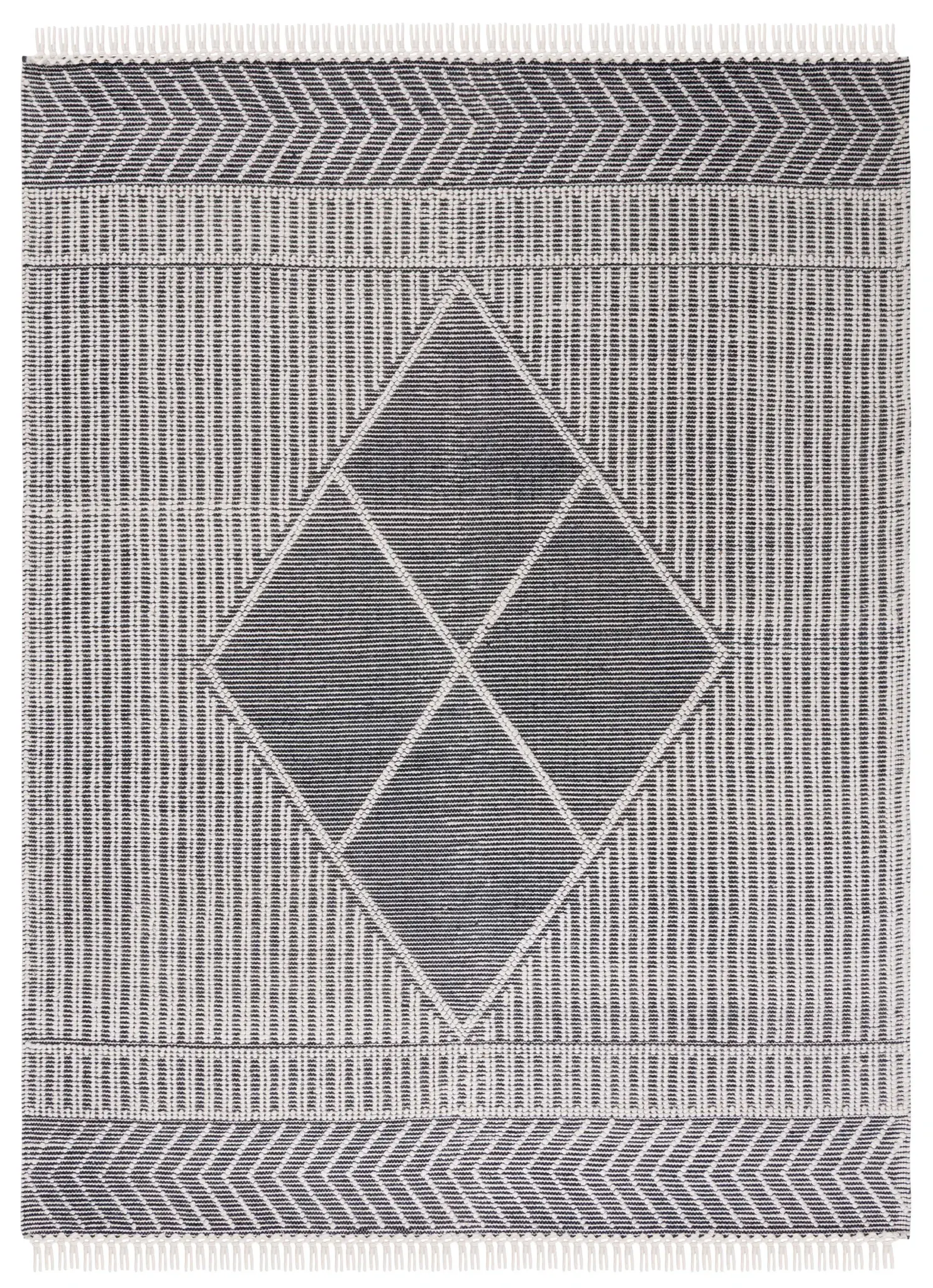 Marbella Diamond And Stripe Flatweave Wool Rug