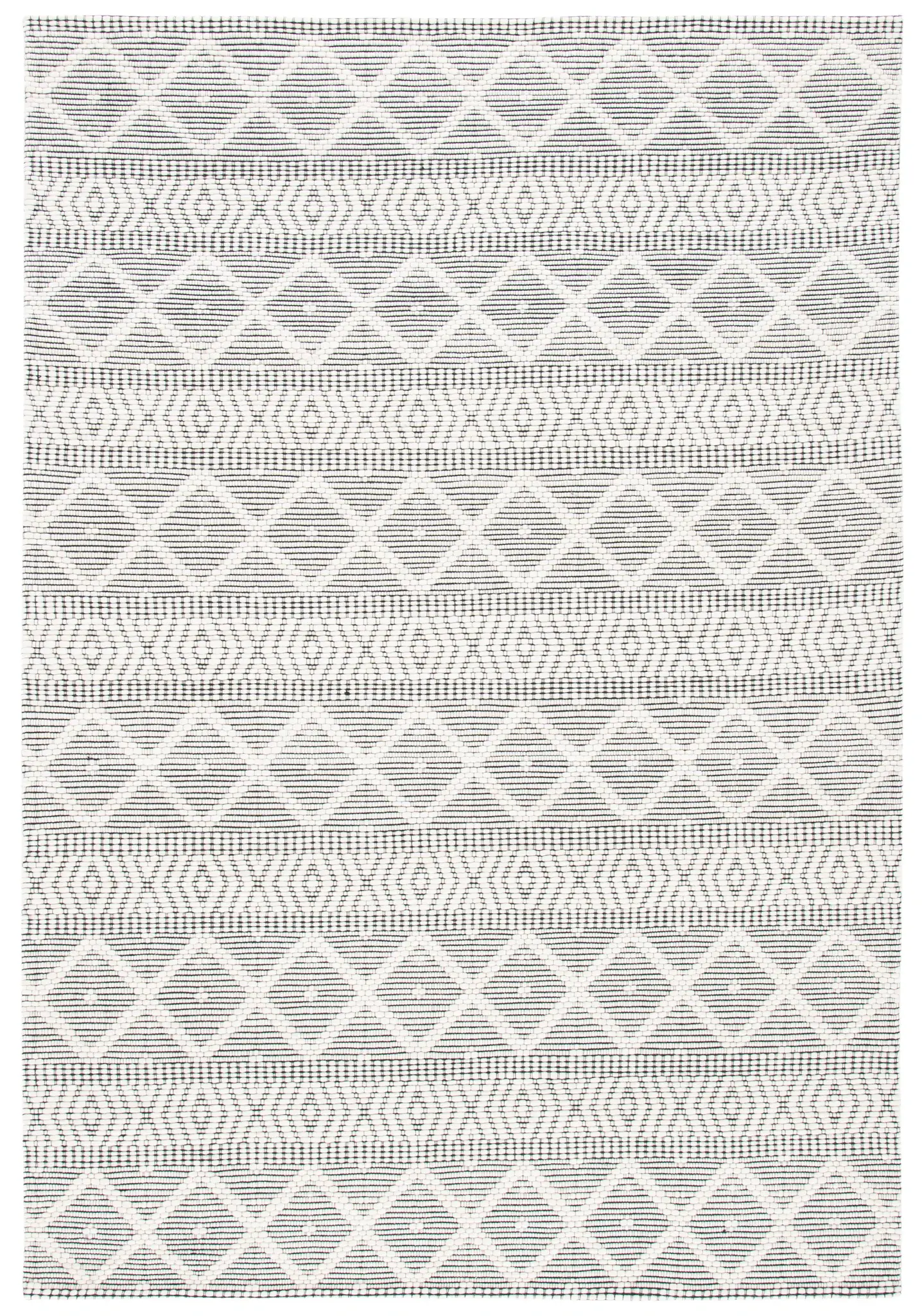 Marbella Banded Diamond Flatweave Wool Rug