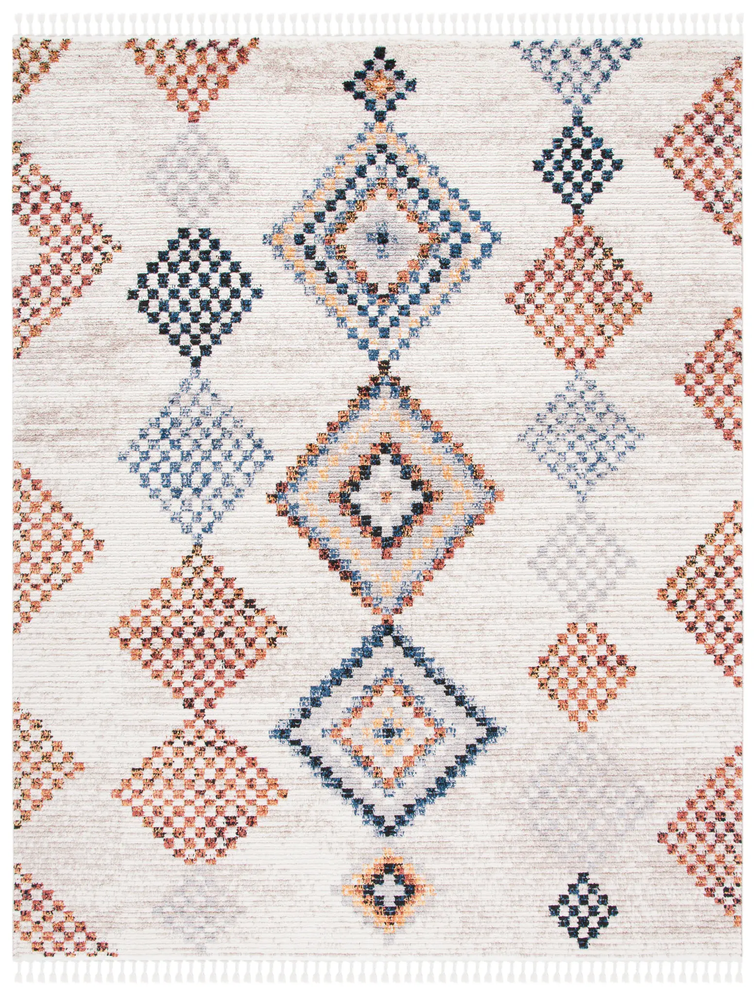 Morocco Tulum Diamond Fringe Rug