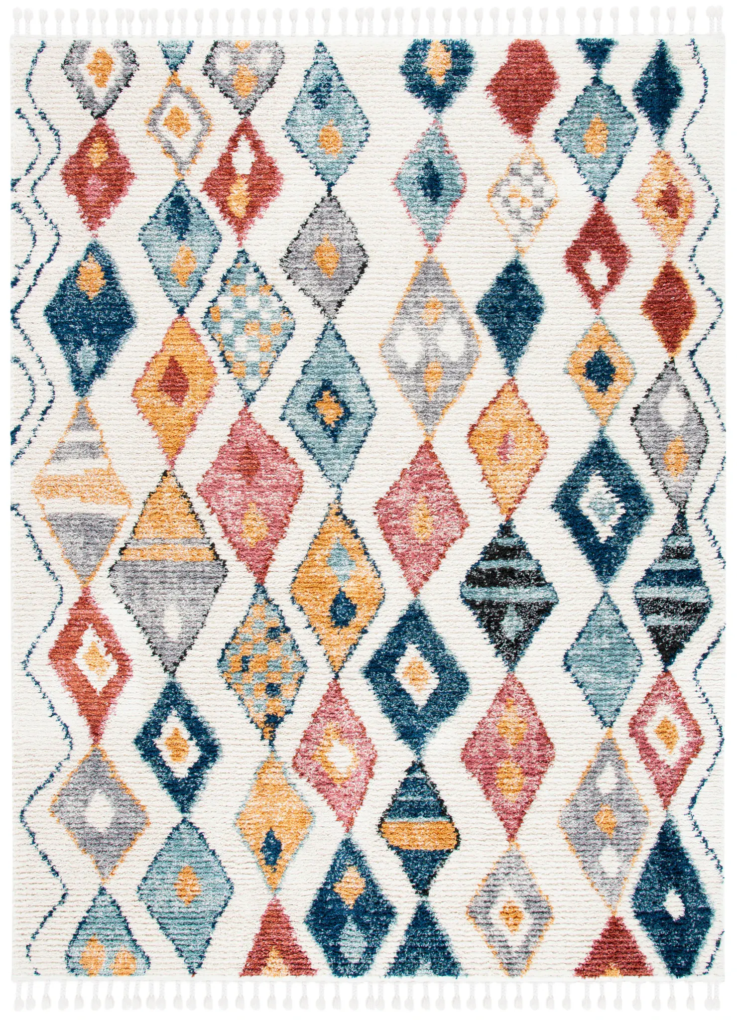 Morocco Tasseled Diamond Rug