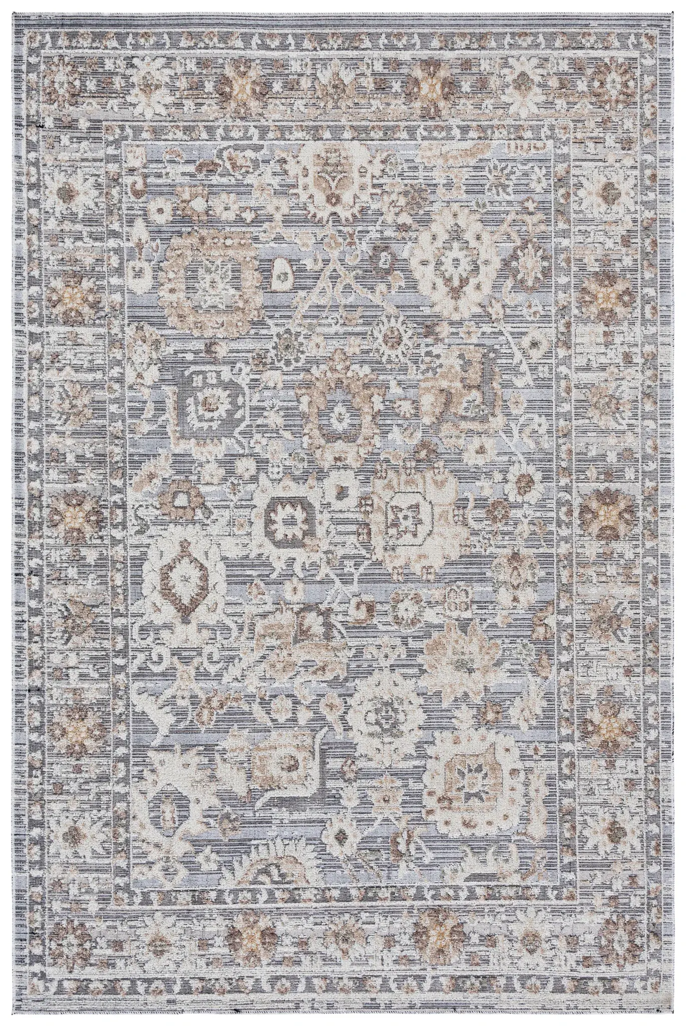 Miranda Amelia Distressed Floral Bordered Rug