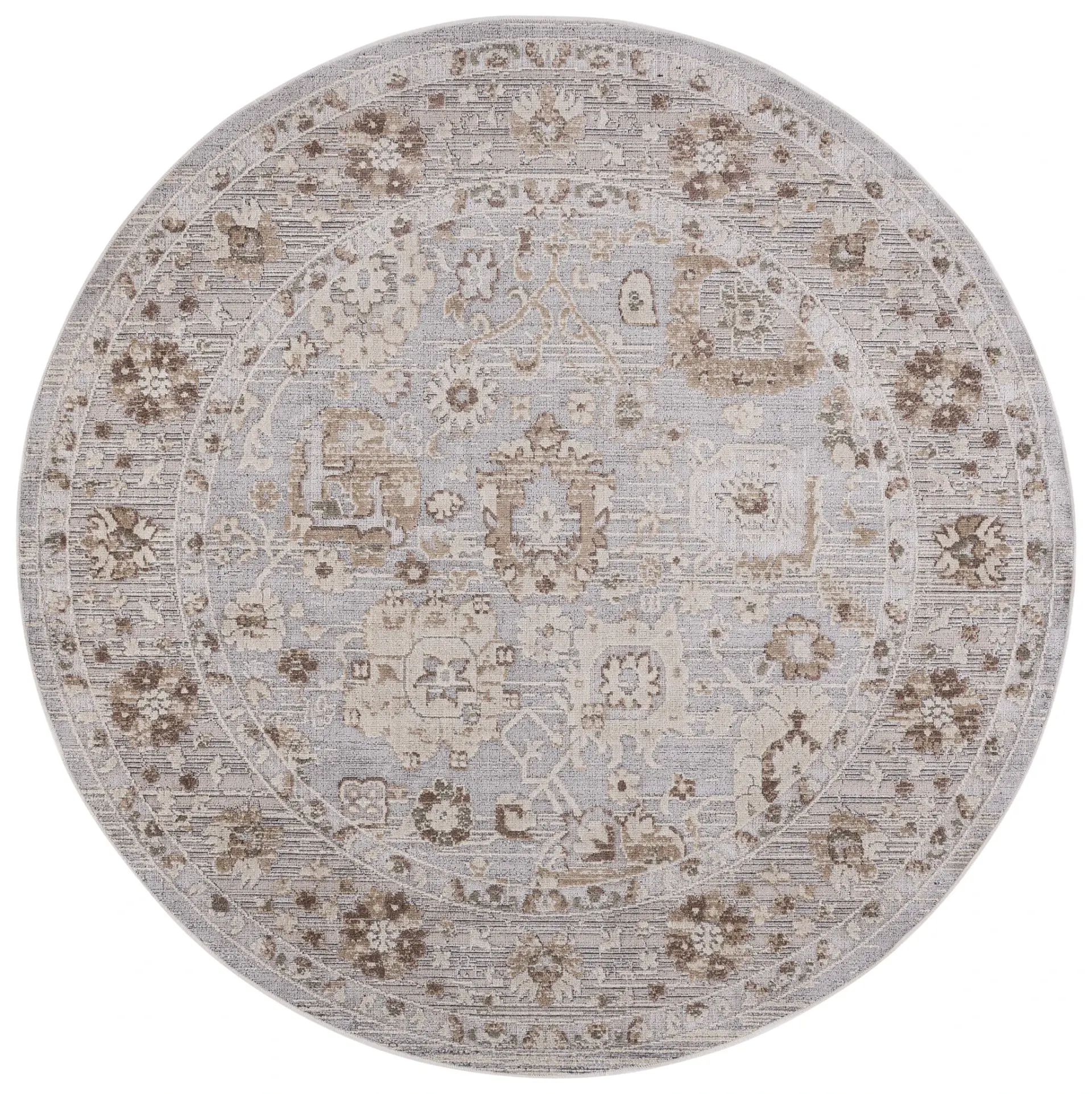 Miranda Amelia Distressed Floral Bordered Rug