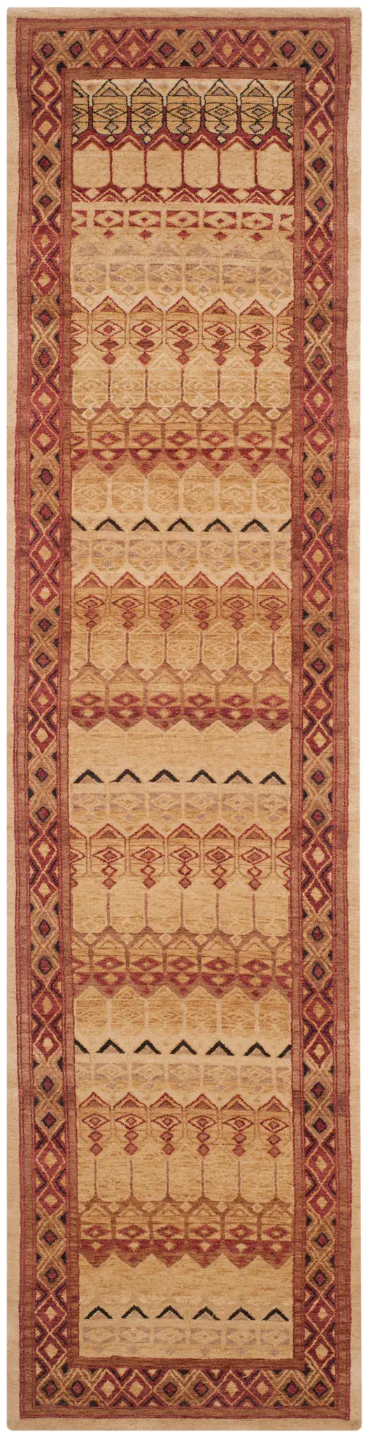 Marrakesh Banded Tribal Hand-Knotted Wool Rug