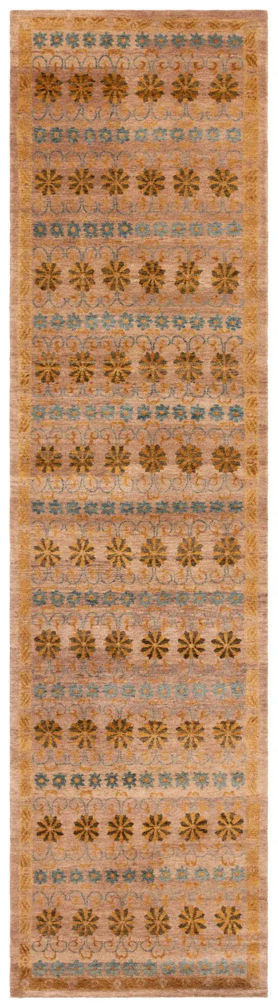 Marrakesh Banded Floral Hand-Knotted Wool Rug