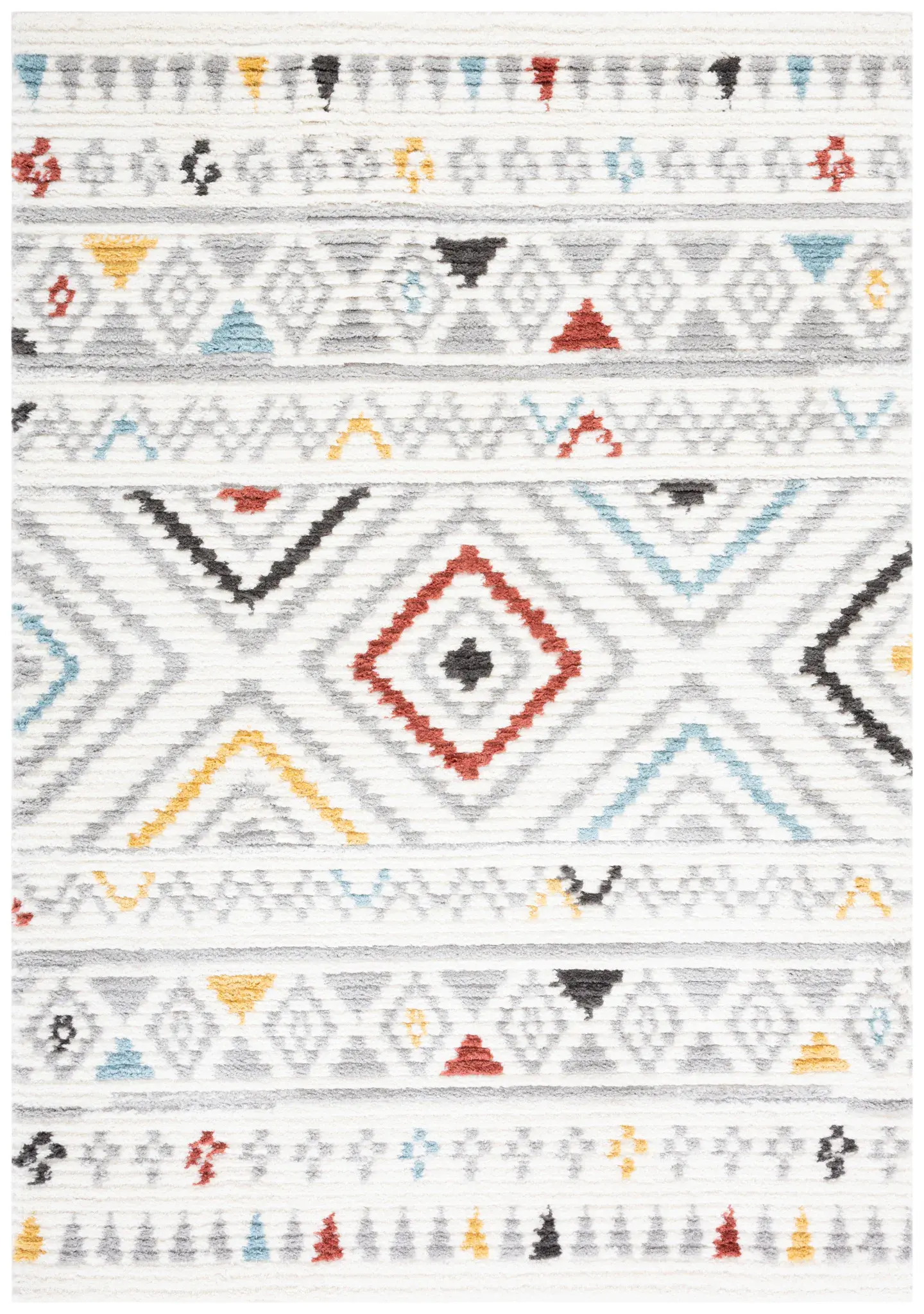 Marrakesh Banded Diamond Shag Rug