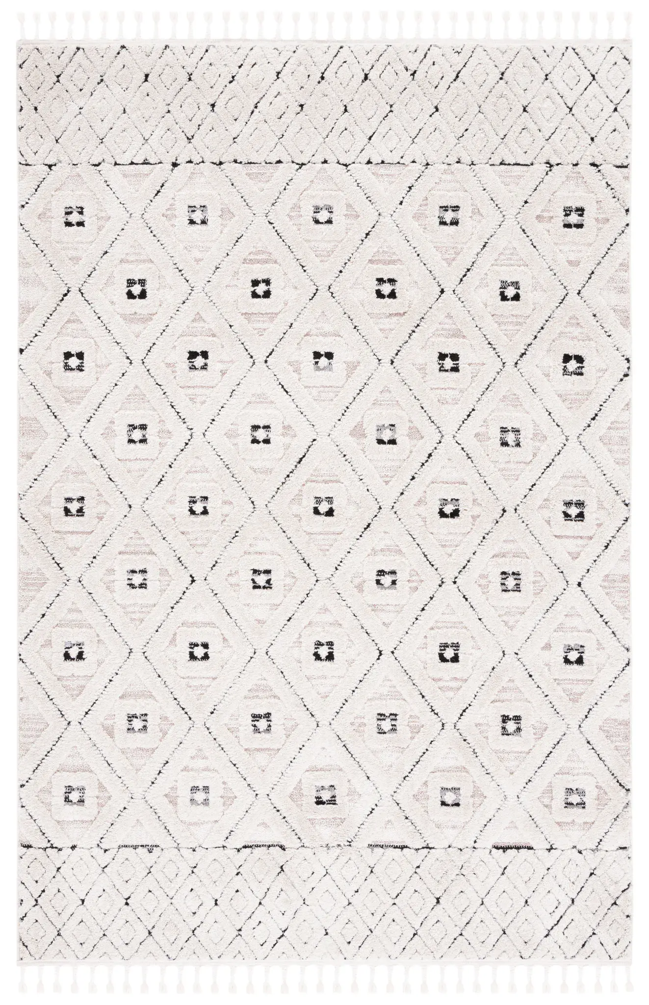 Marrakesh Nested Diamond Fringe Rug