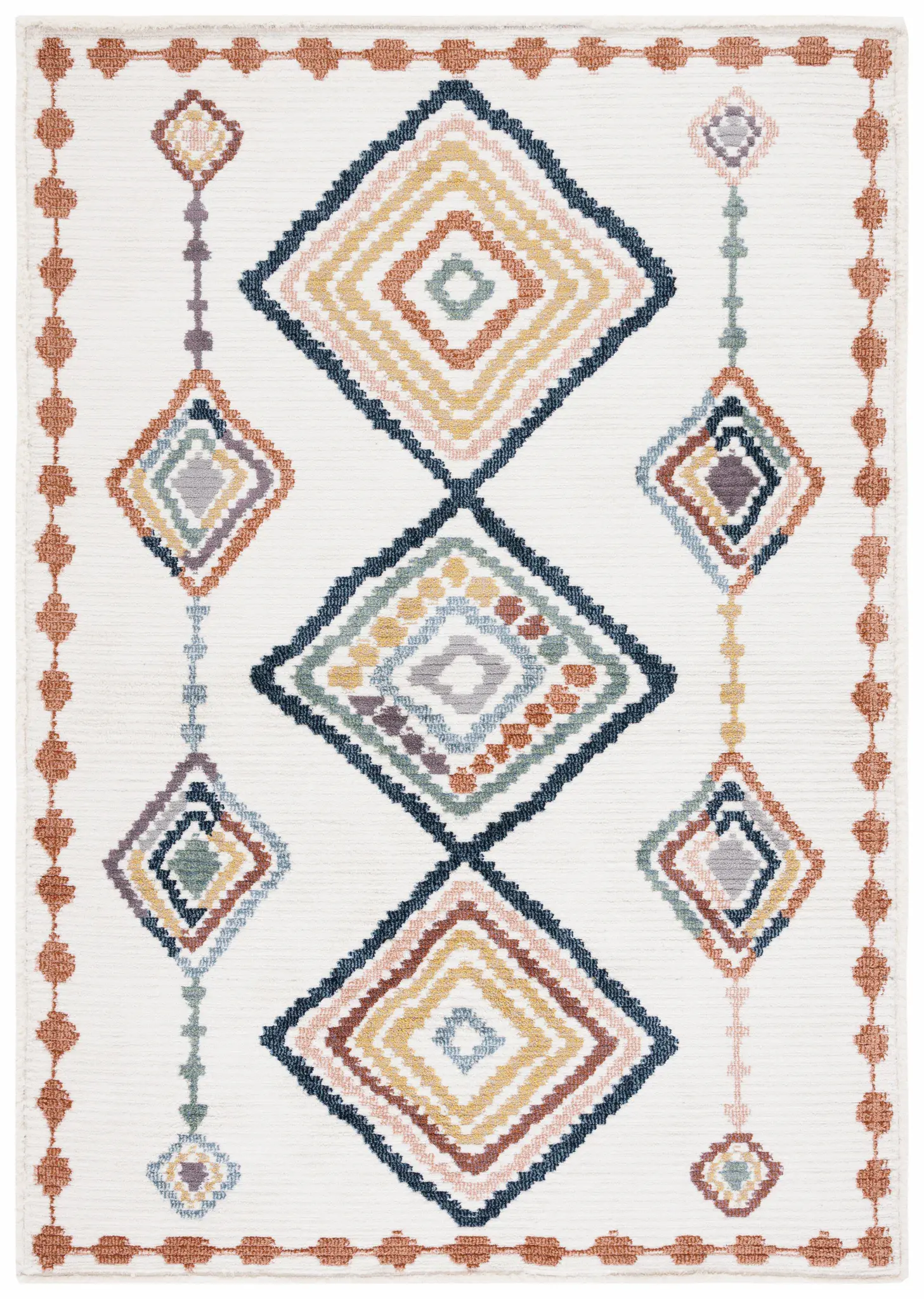 Marrakesh Bordered Tribal Diamond Rug