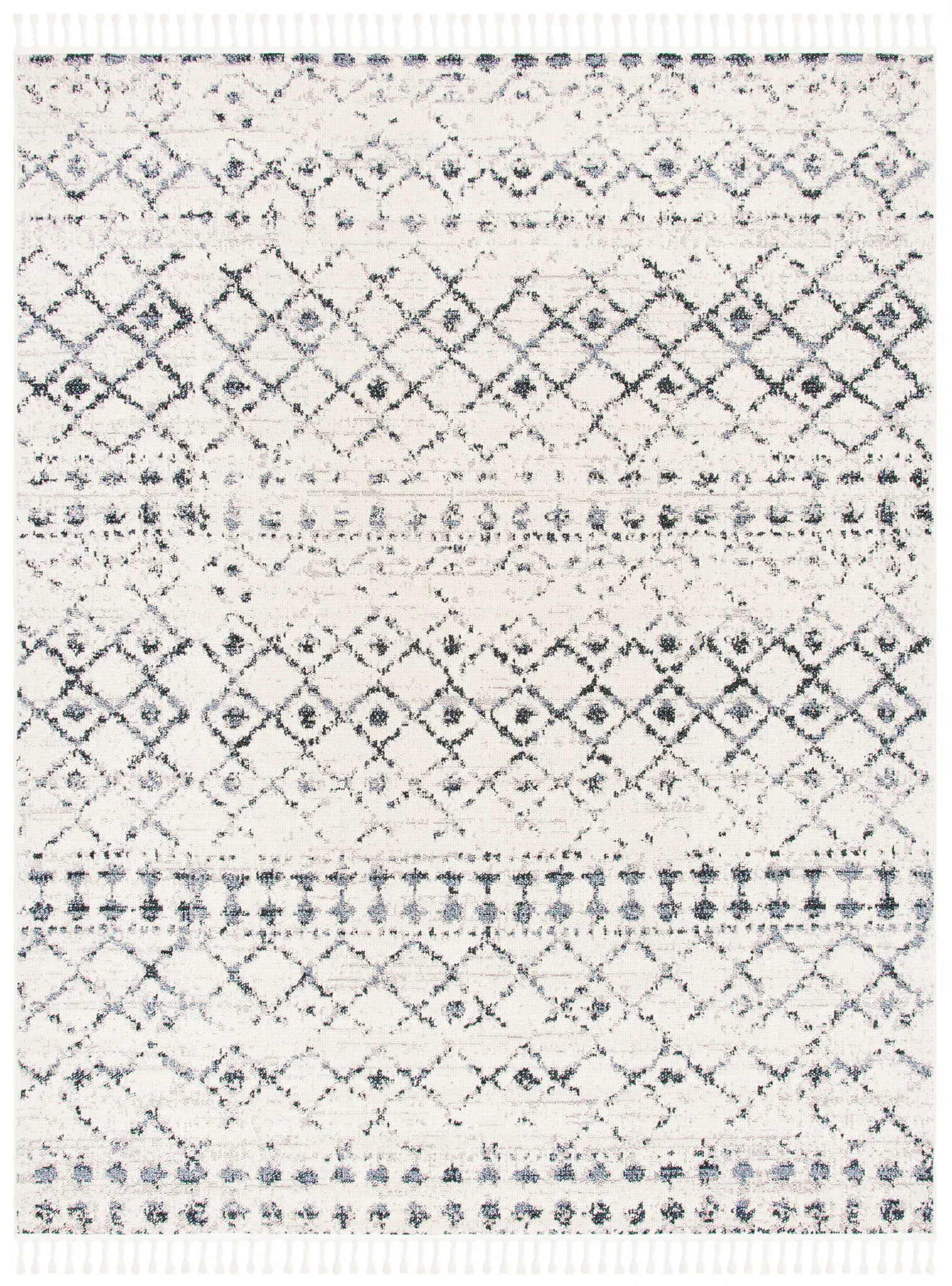 Marrakesh Banded Diamond Fringe Rug