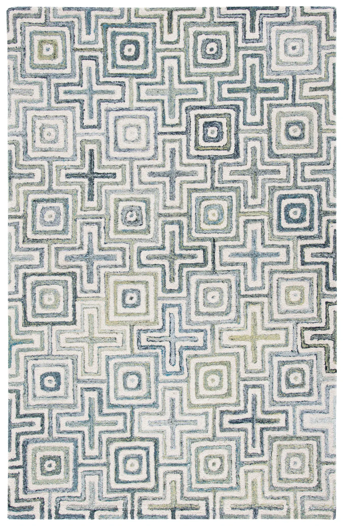 Marquee Interlocking Squares Hand-Tufted Rug