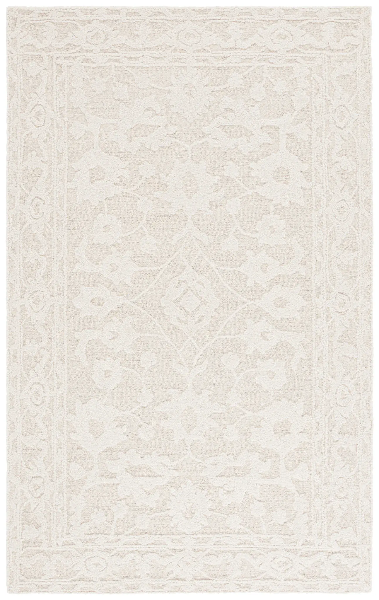 Marquee Floral Bordered Hand-Tufted Wool Rug