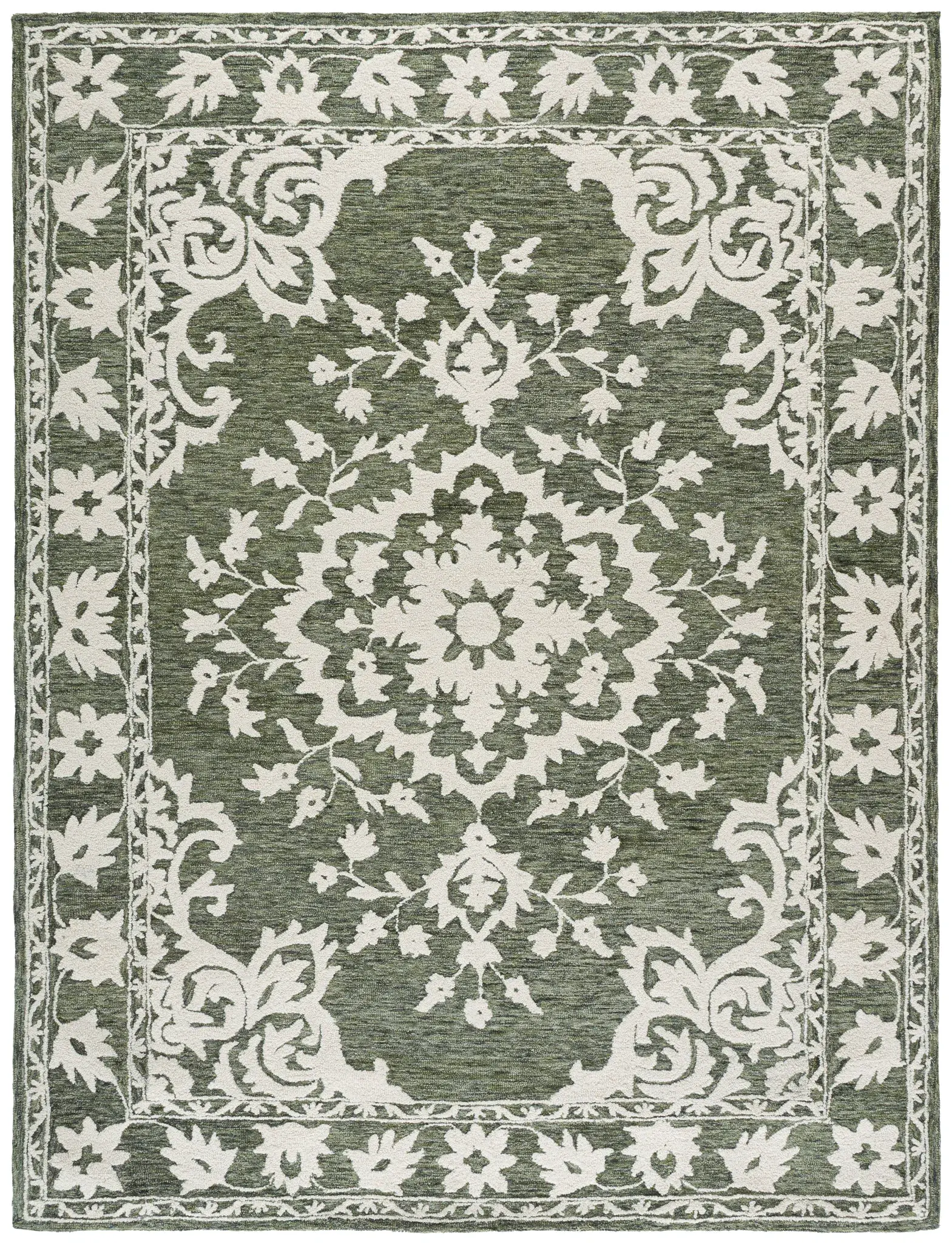 Marquee Floral Medallion Hand-Tufted Wool Rug