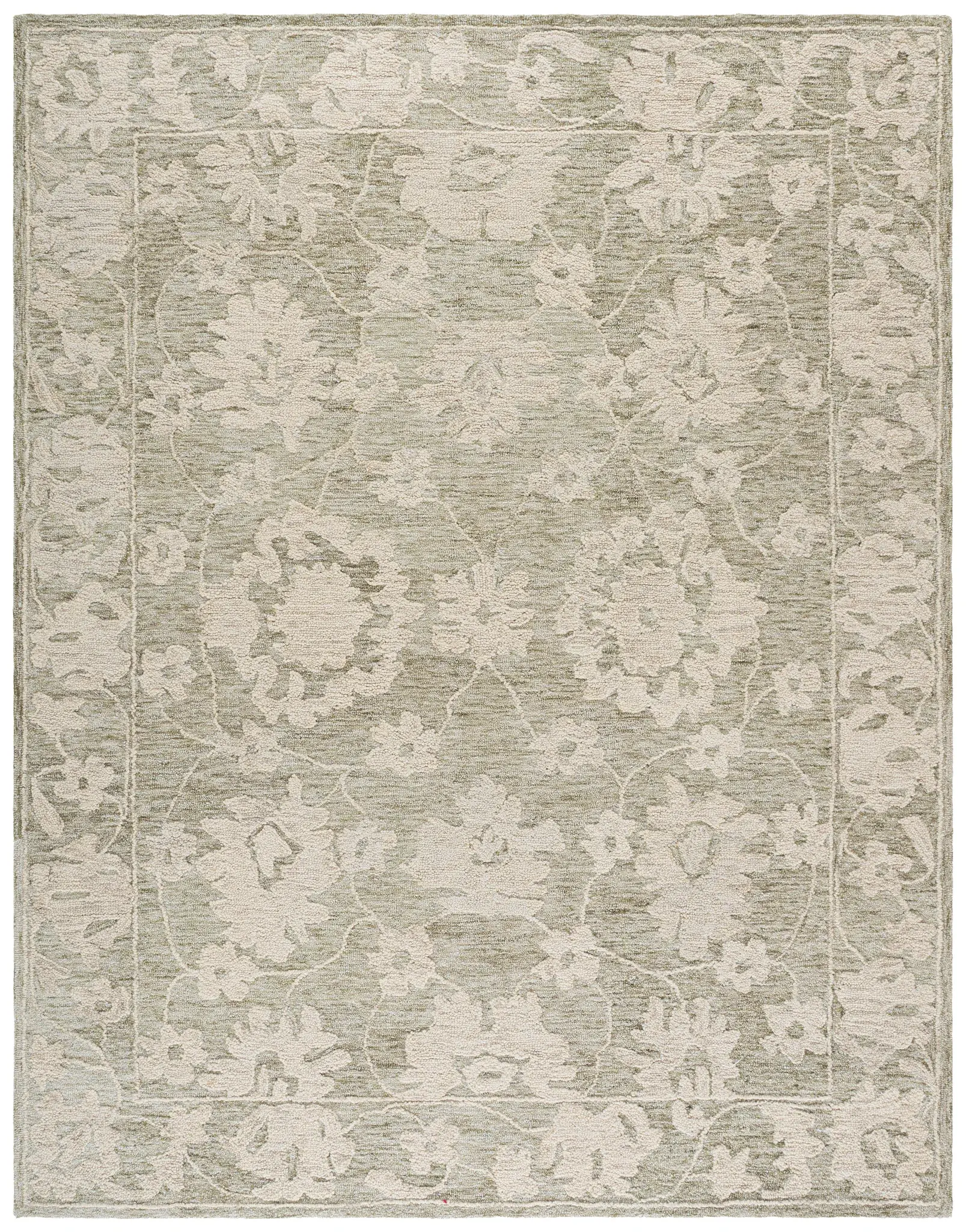 Marquee Bordered Floral Hand-Tufted Rug