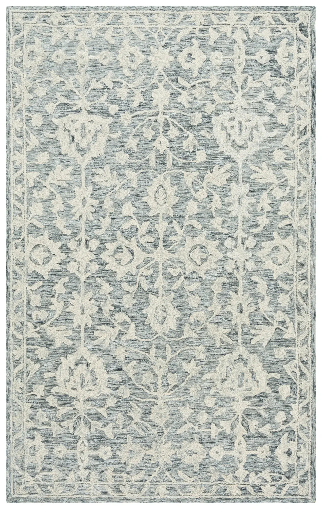 Marquee Floral Border Hand-Tufted Rug