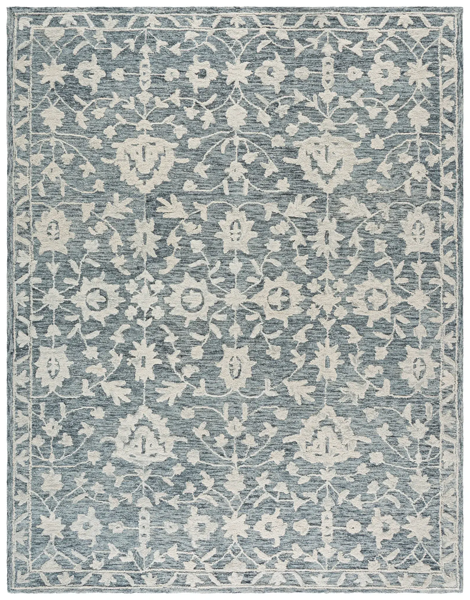 Marquee Floral Border Hand-Tufted Rug