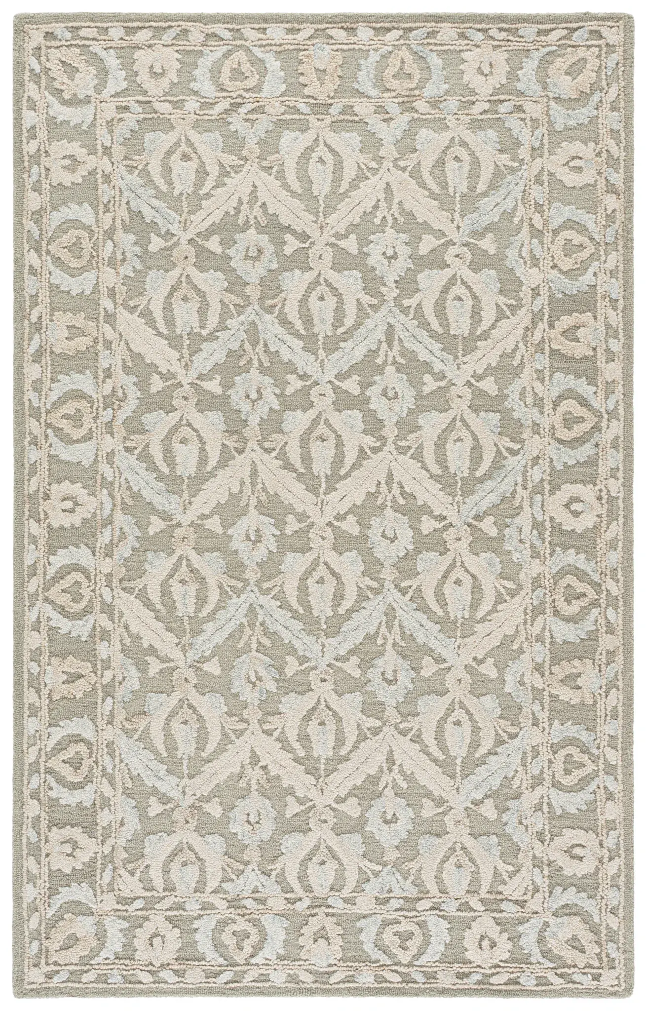 Marquee Traditional Damask Hand-Tufted Wool Rug