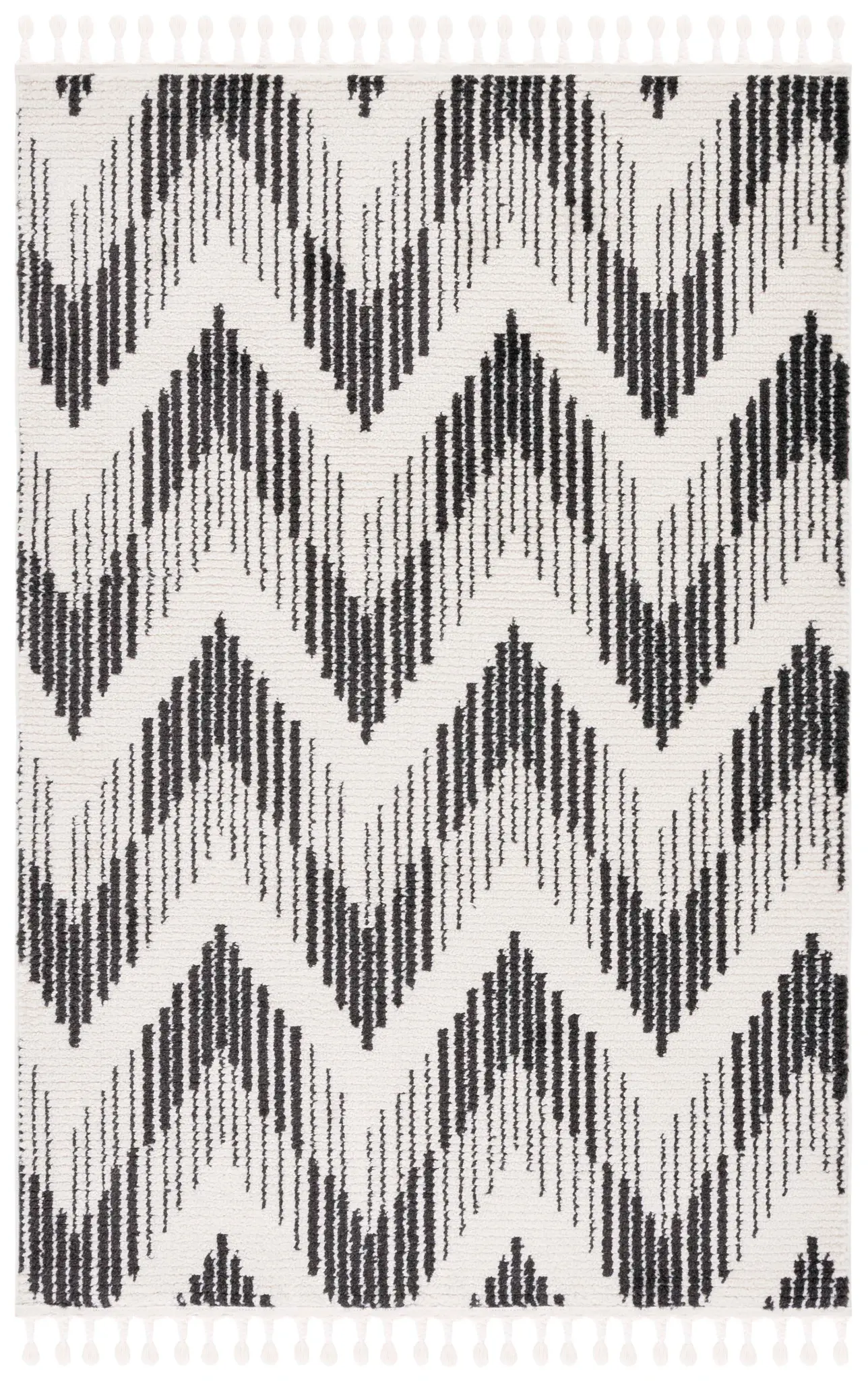 Moroccan Tassel Chevron Rug