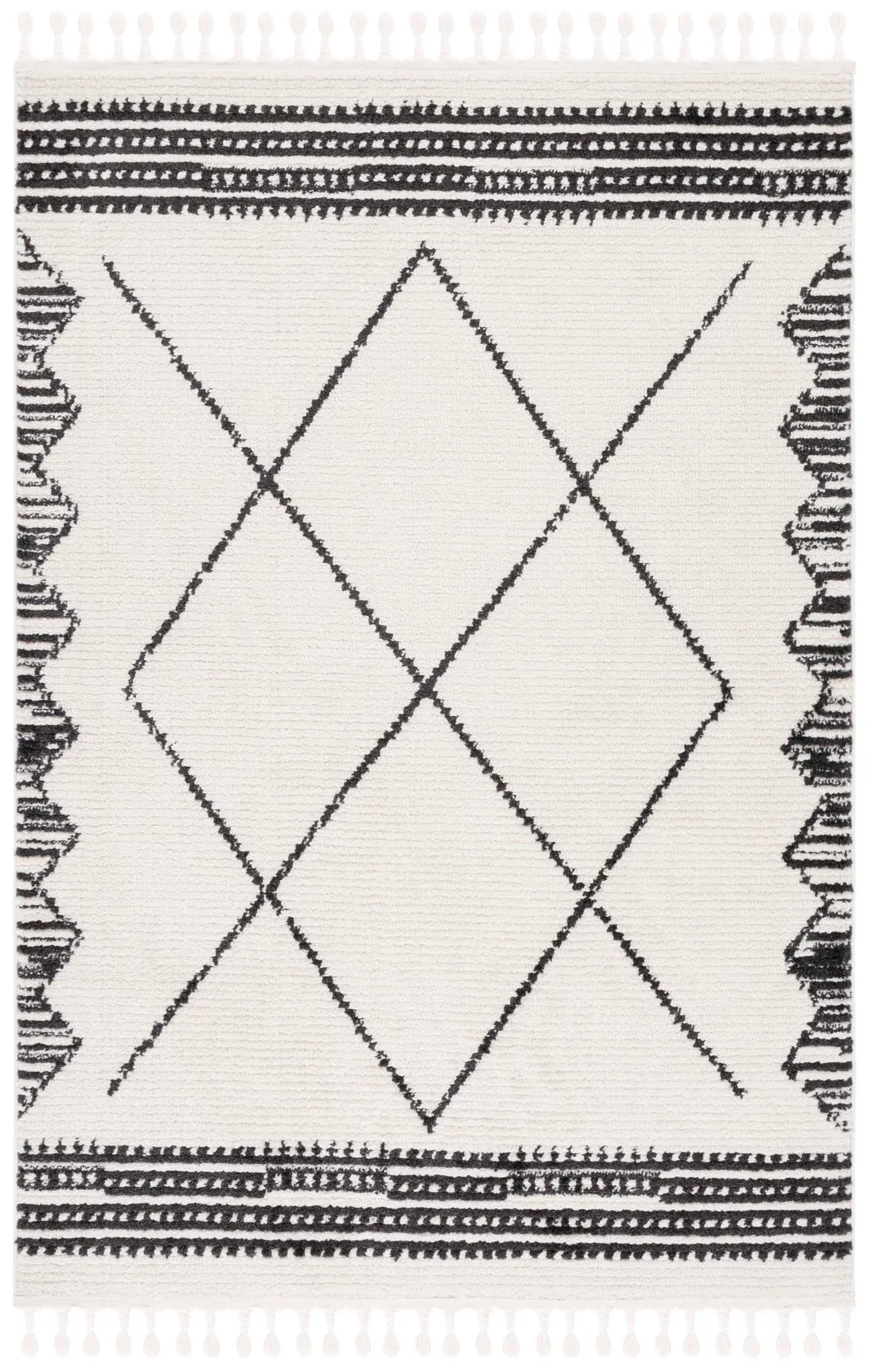 Moroccan Tassel Diamond Rug