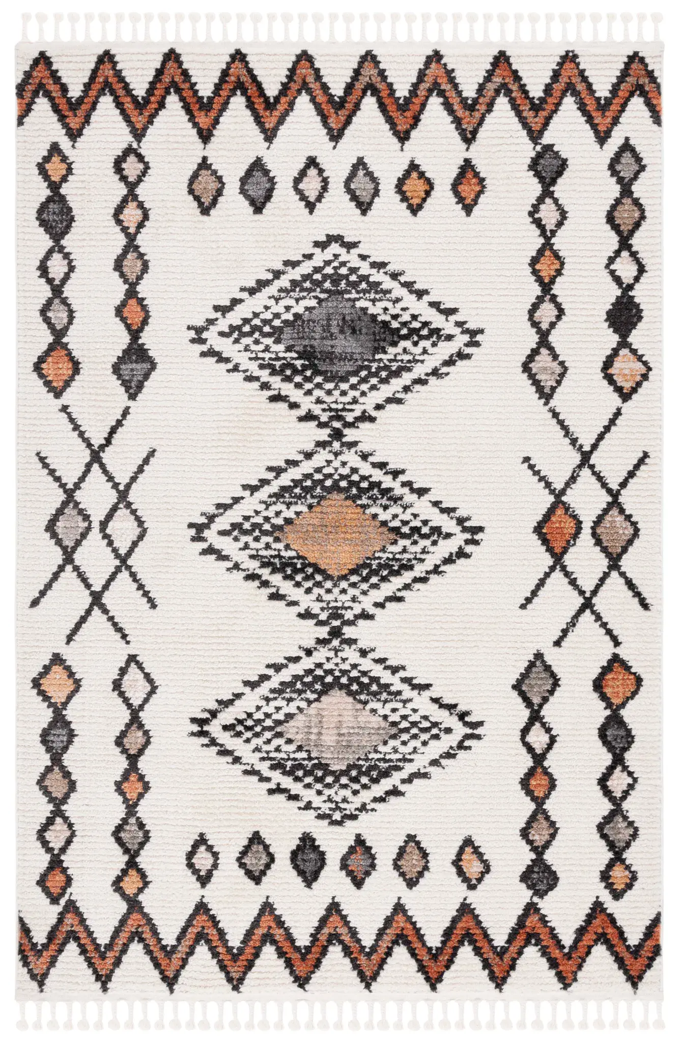 Moroccan Tassel Tribal Diamond Rug