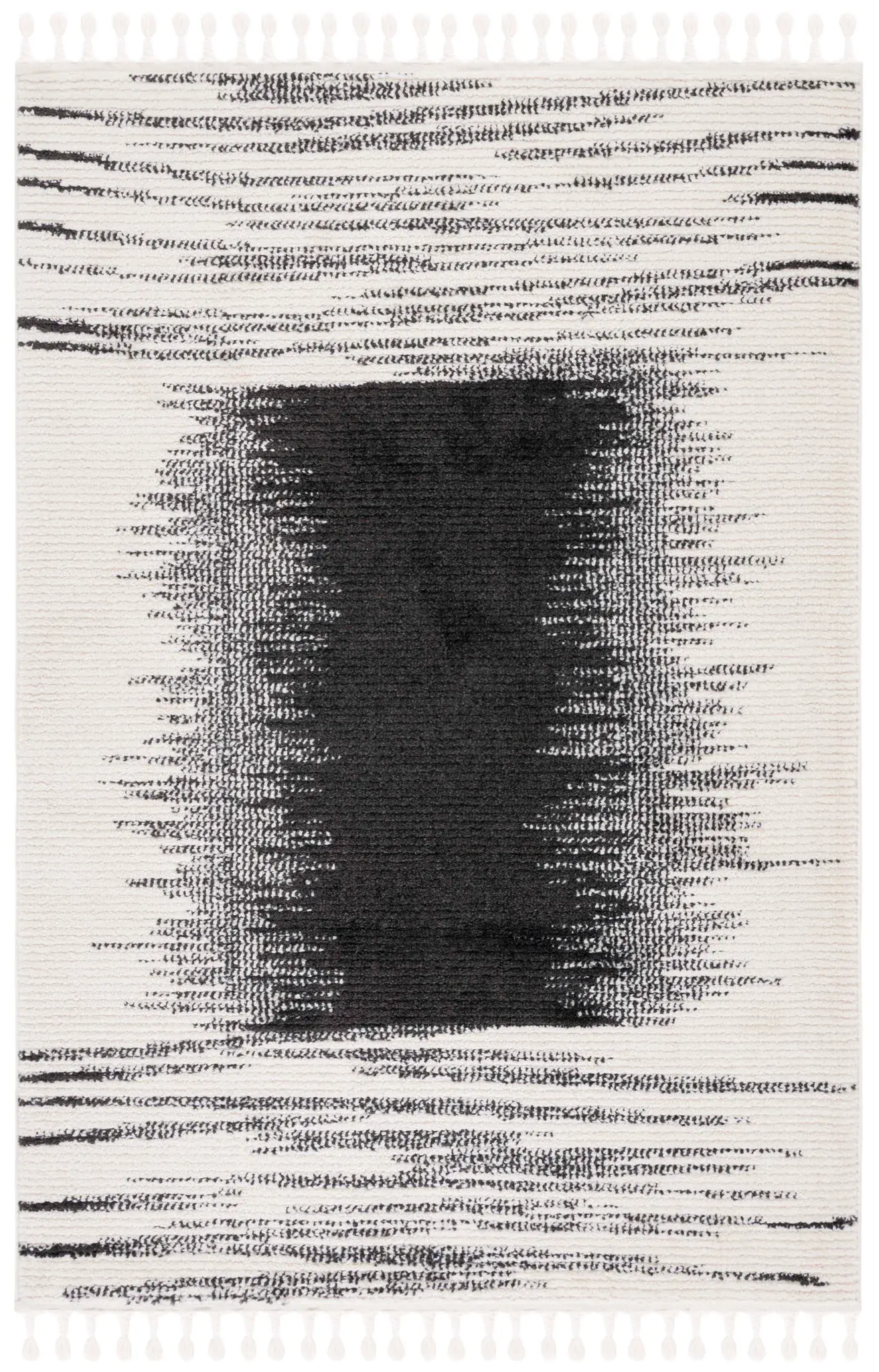 Moroccan Tassel Abstract Block Rug