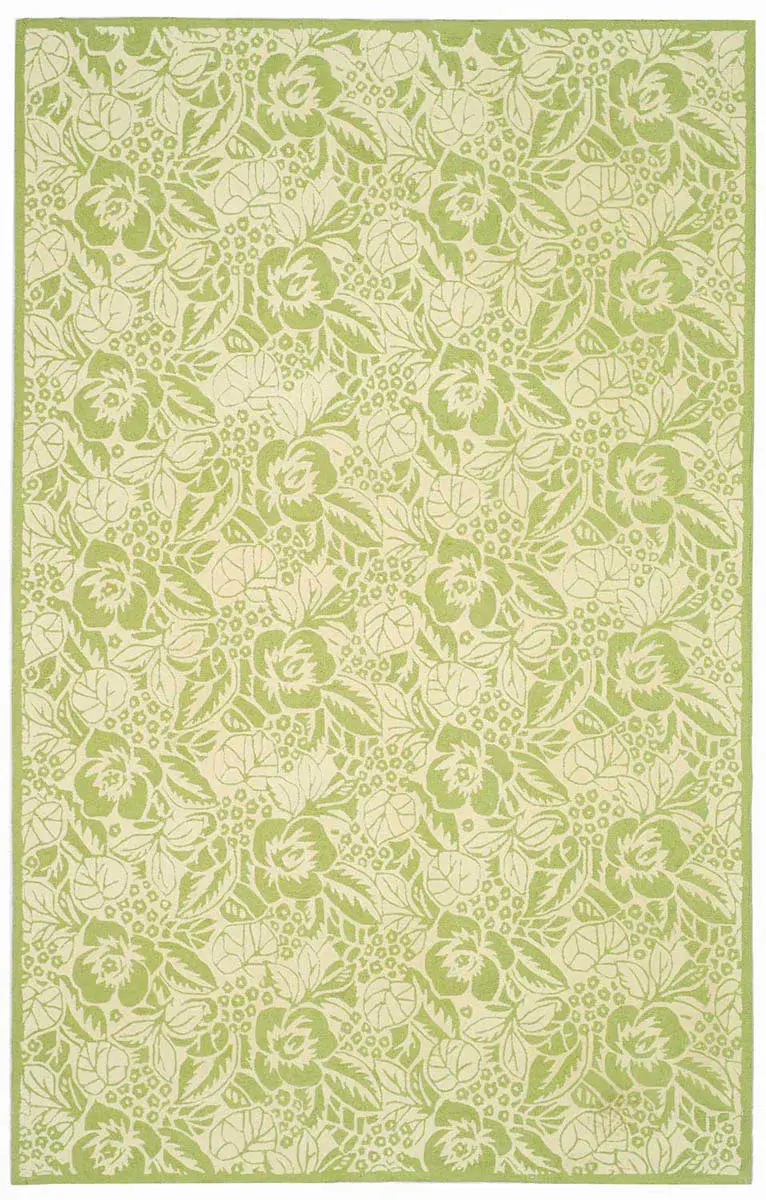 Martha Stewart Allover Floral Hand-Hooked Outdoor Rug