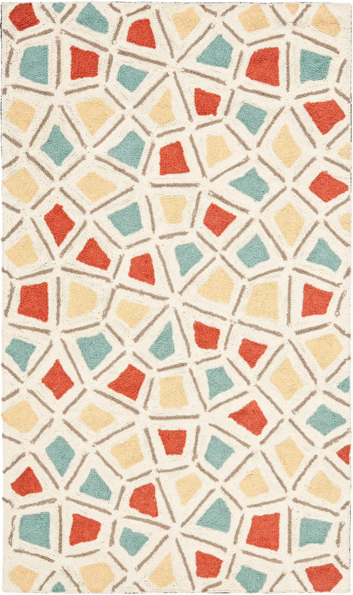 Martha Stewart Spring Wheel Mosaic Hand-Hooked Cotton Outdoor Rug